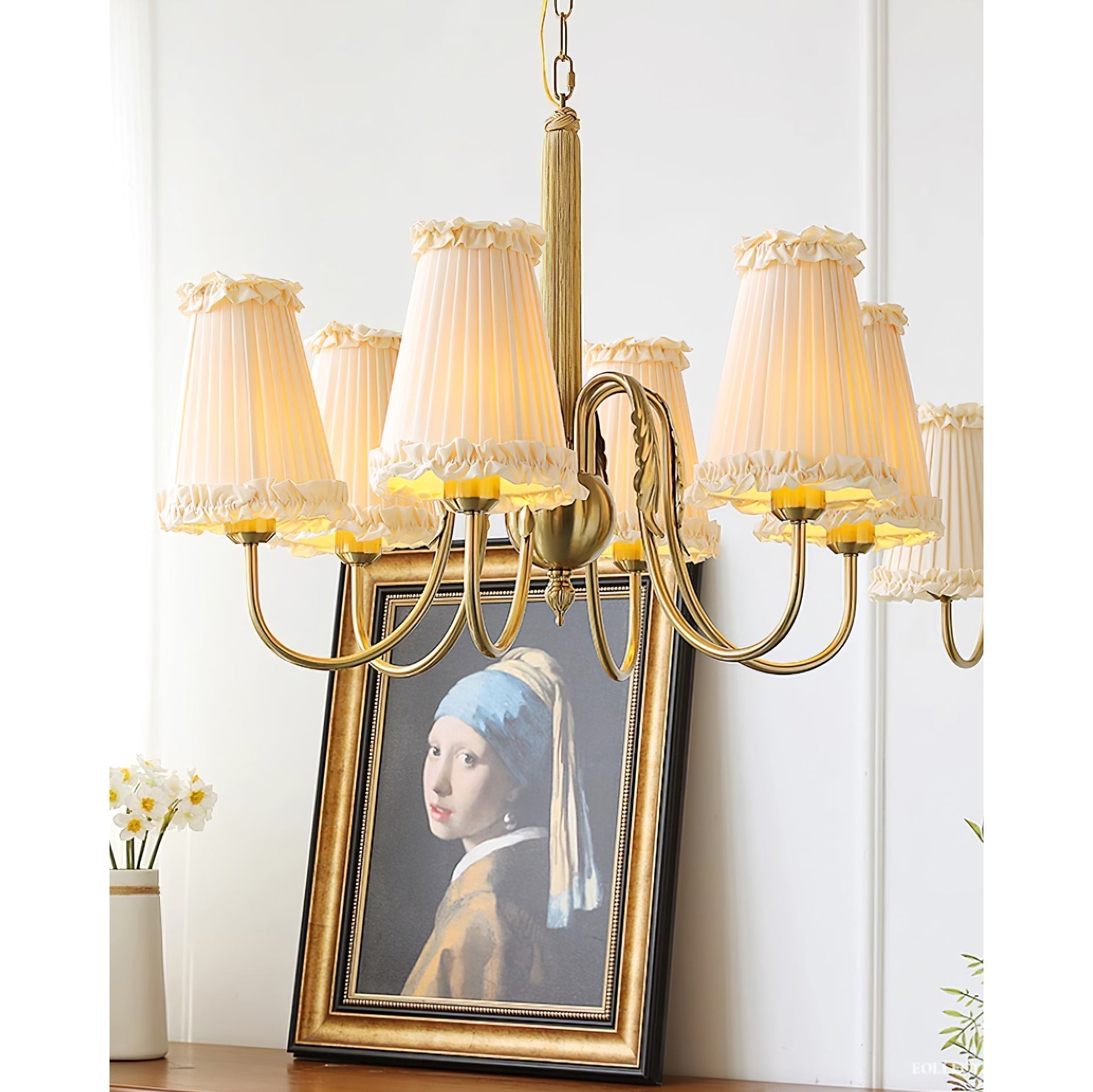 Ervaren Vintage Postmoderner Luxus Stoff-Kronleuchter-Letslighting