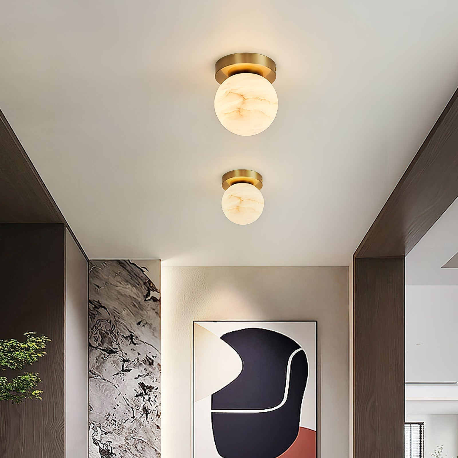 Cedoria Modern Minimalist Alabaster Ceiling Light - Letslighting