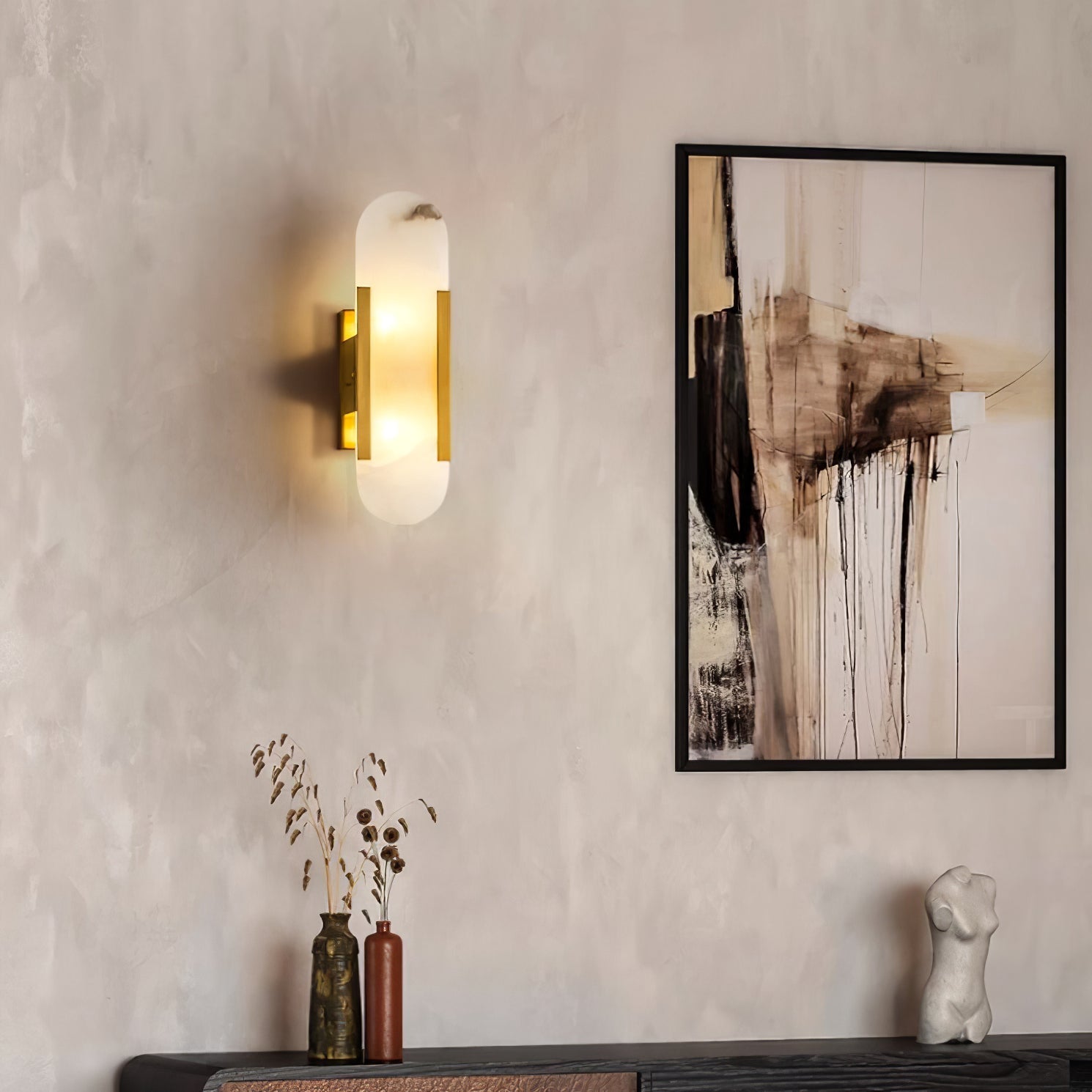 Veo Luxuriöse Alabaster-Wandleuchte