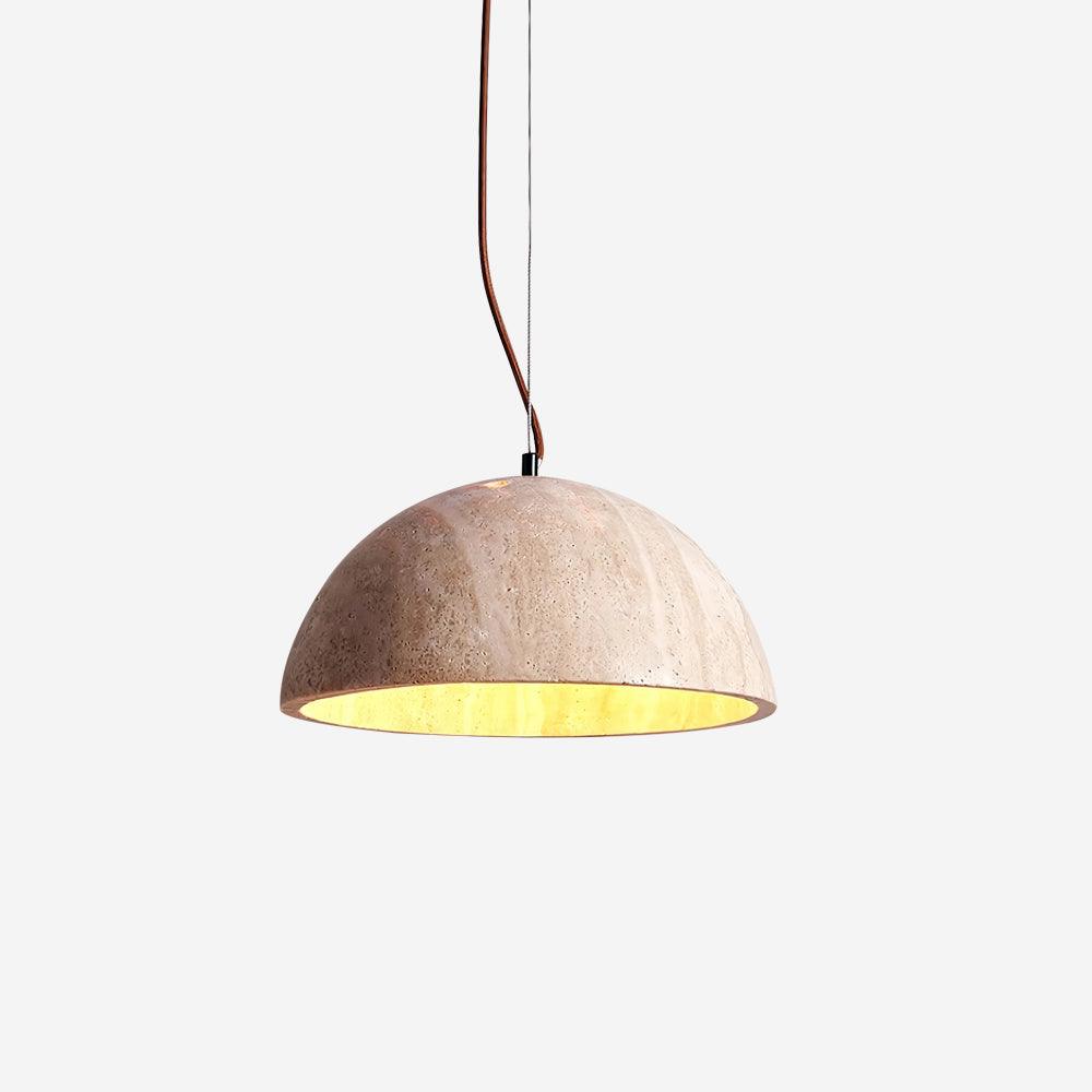 Ritta Pendant Light Travertine Dome Shade Industrial - Letslighting