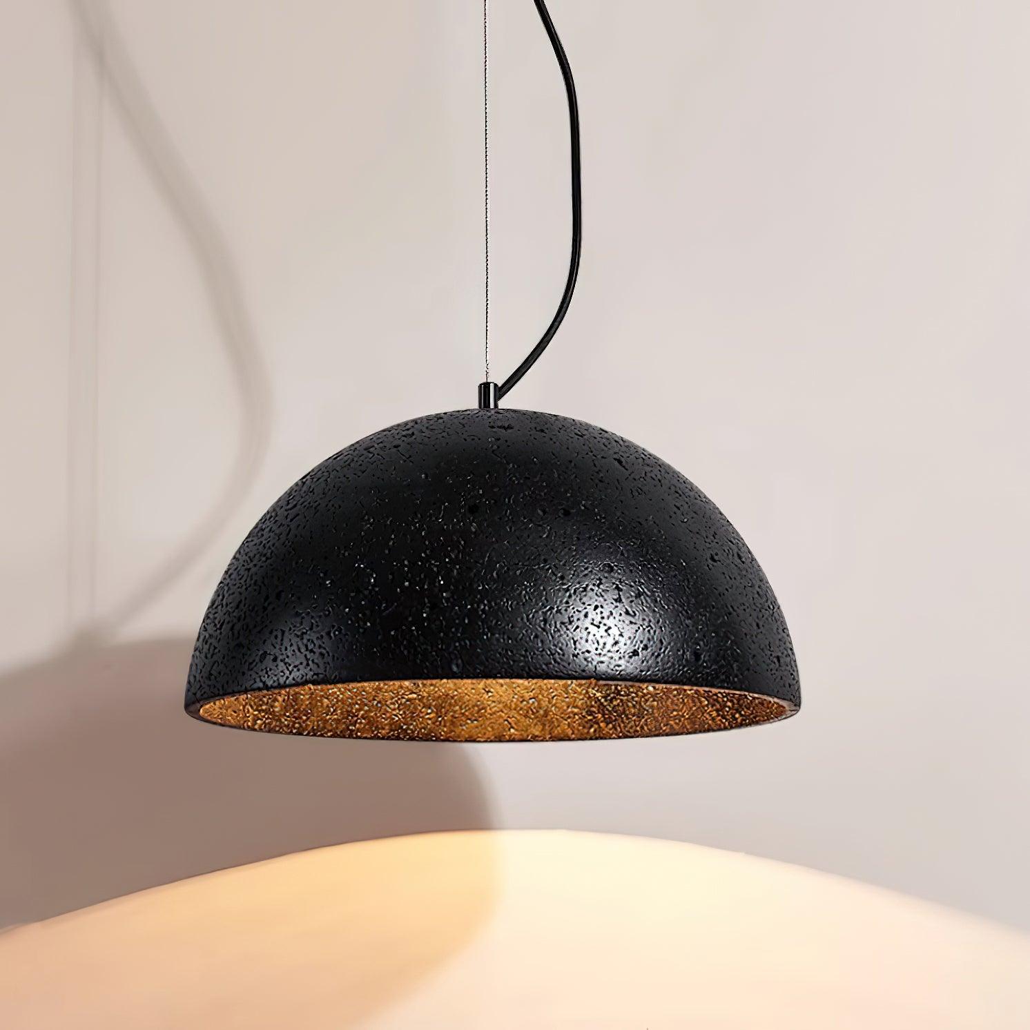 Ritta Pendant Light Travertine Dome Shade Industrial - Letslighting