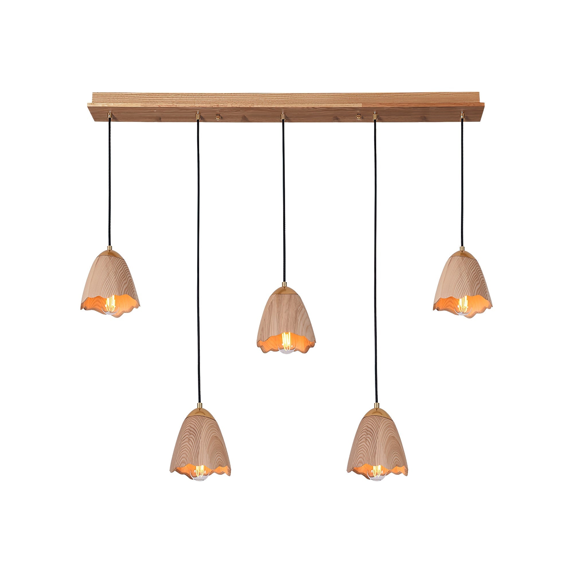 Ilvenel Moderne, minimalistische Glocken-Pendelleuchte aus Holz-Letslighting