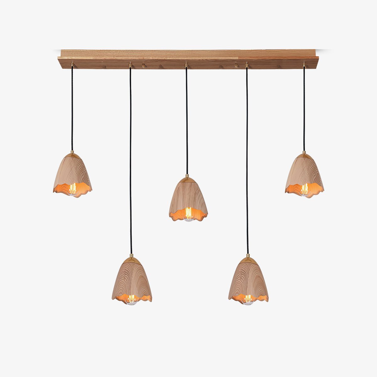 Ilvenel Moderne, minimalistische Glocken-Pendelleuchte aus Holz-Letslighting