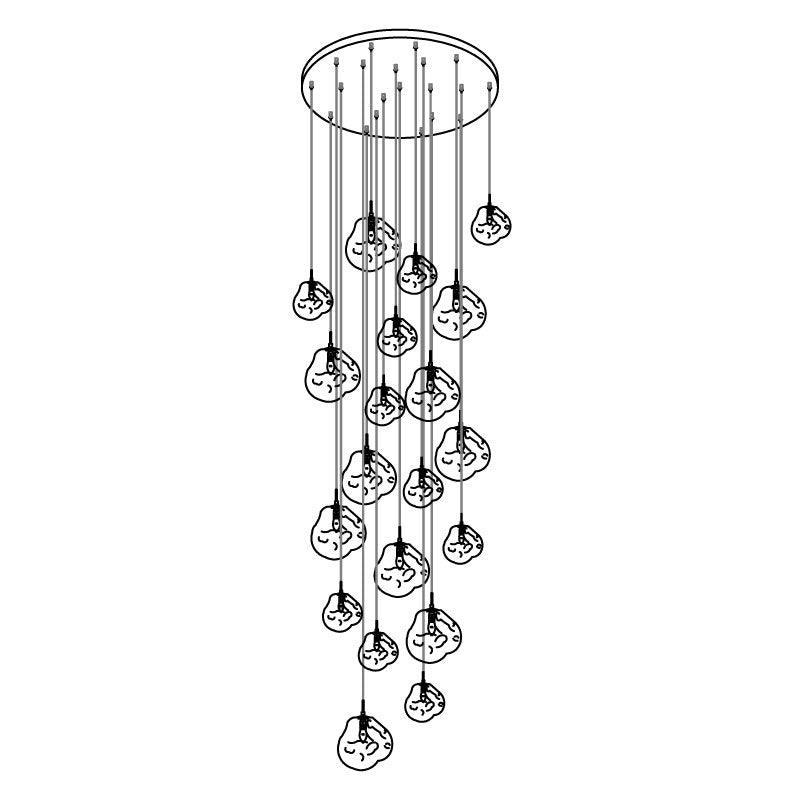 Solara Pendant Lamp Blown Glass Irregular Cluster Sculptural - Letslighting