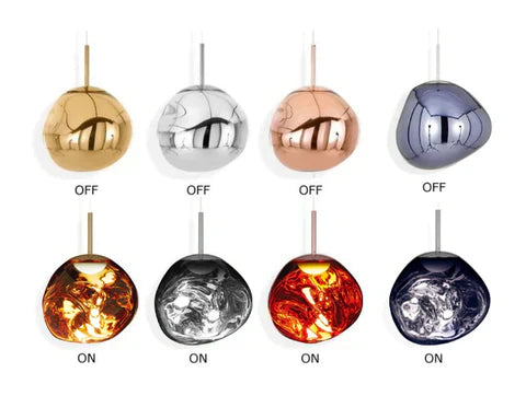 Valentina Melt Glas Pendelleuchte in Lavaoptik