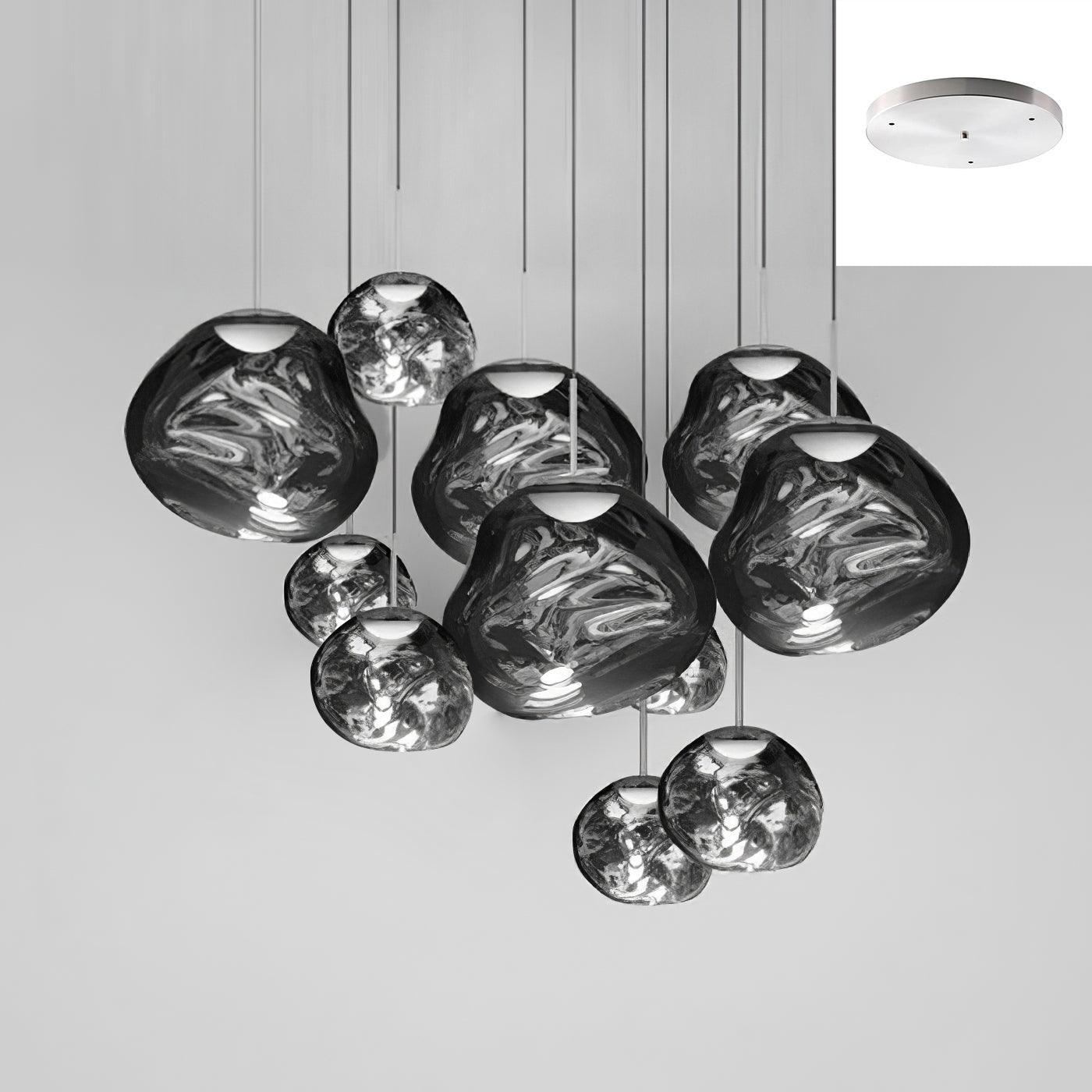 Solara Pendant Lamp Blown Glass Irregular Cluster Sculptural - Letslighting