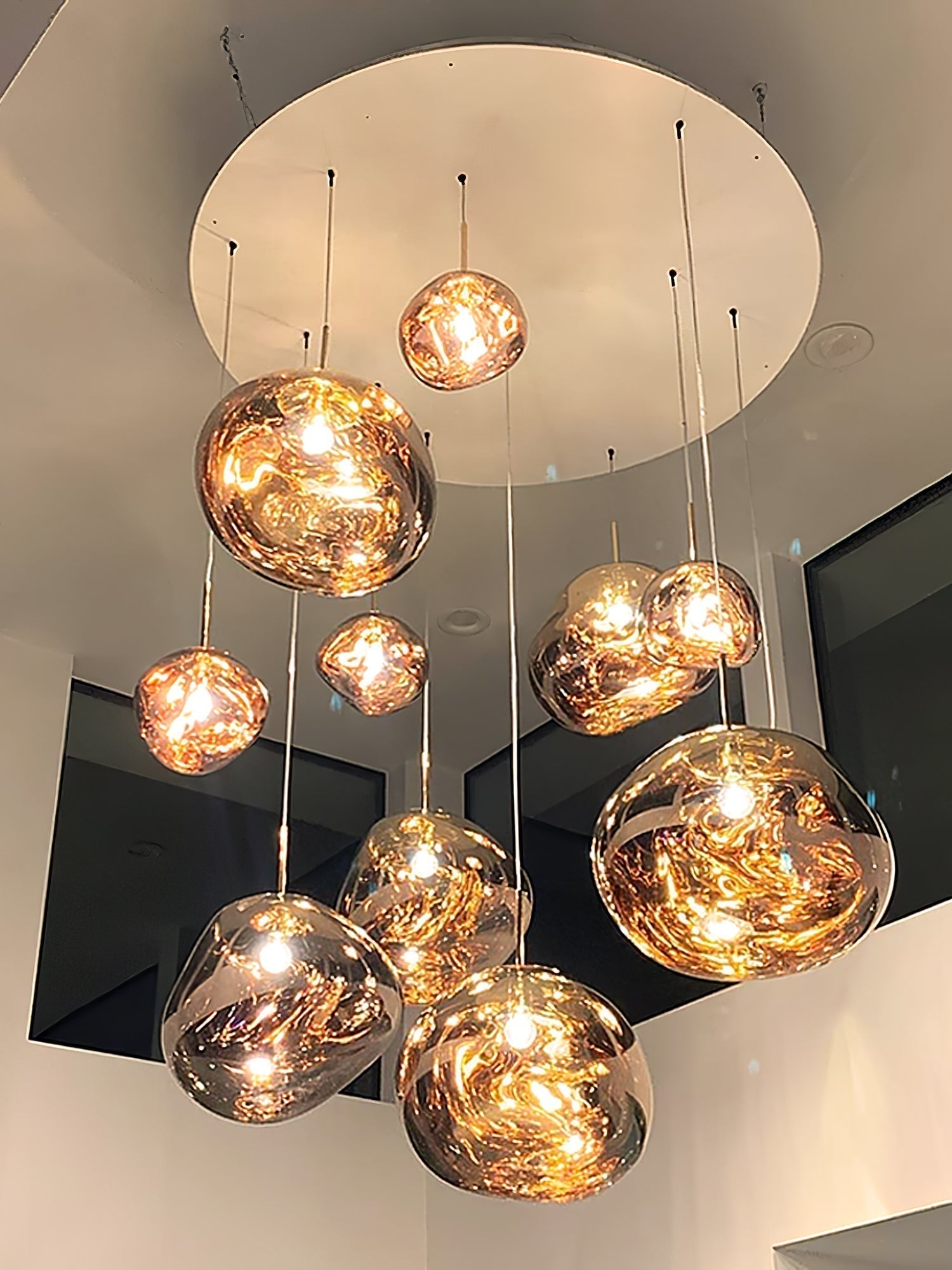 Solara Pendant Lamp Blown Glass Irregular Cluster Sculptural - Letslighting