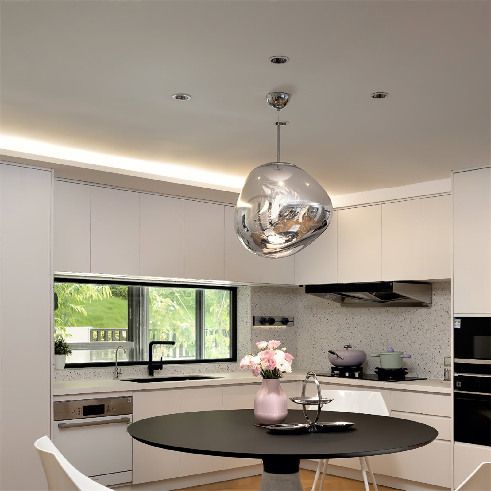 Solara Pendant Lamp Blown Glass Irregular Cluster Sculptural - Letslighting