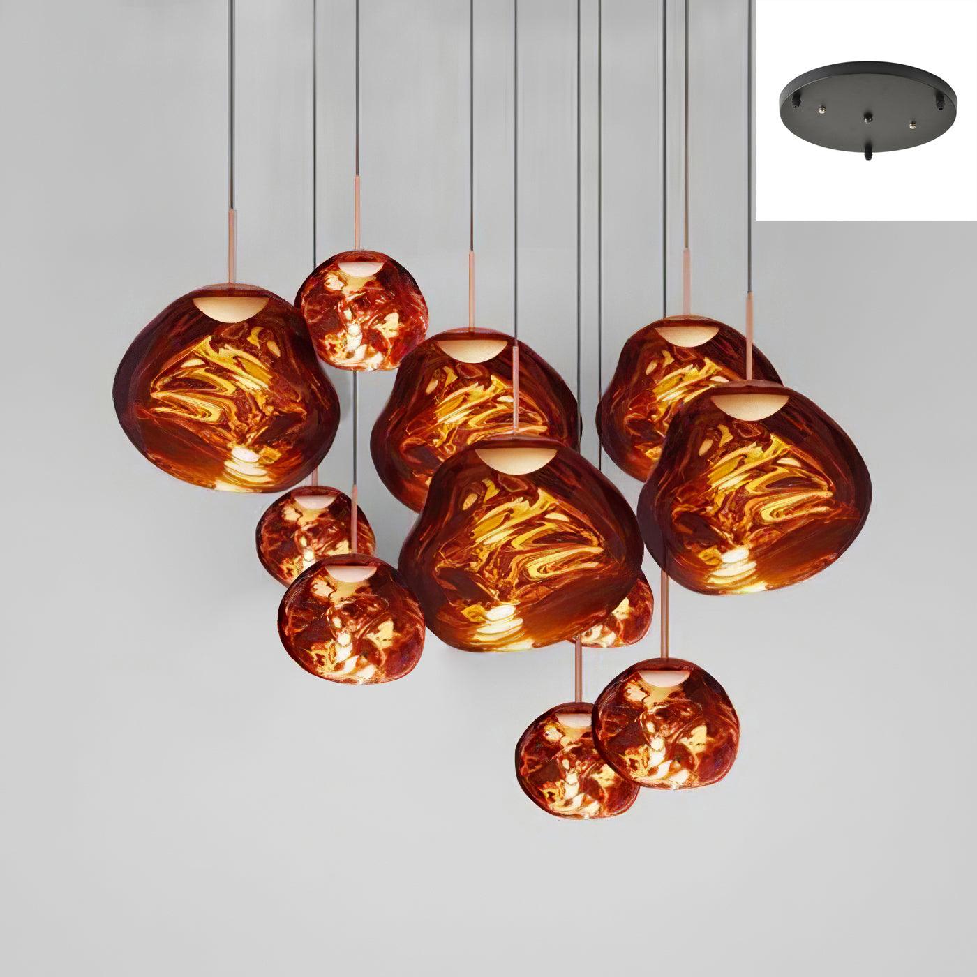 Solara Pendant Lamp Blown Glass Irregular Cluster Sculptural - Letslighting
