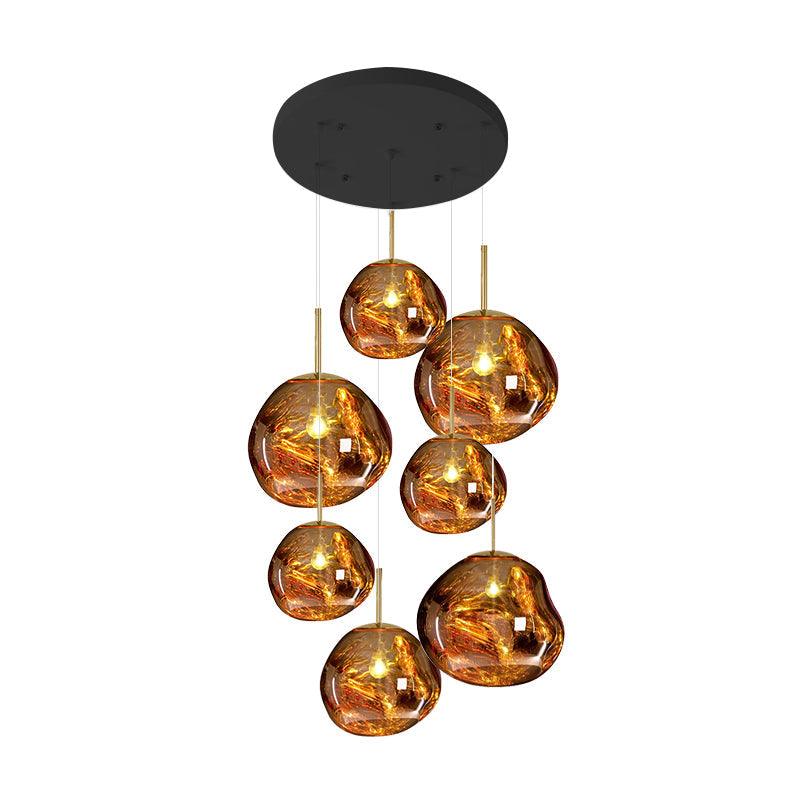 Solara Pendant Lamp Blown Glass Irregular Cluster Sculptural - Letslighting
