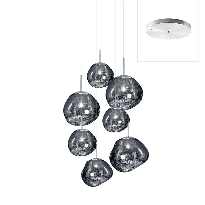 Solara Pendant Lamp Blown Glass Irregular Cluster Sculptural - Letslighting