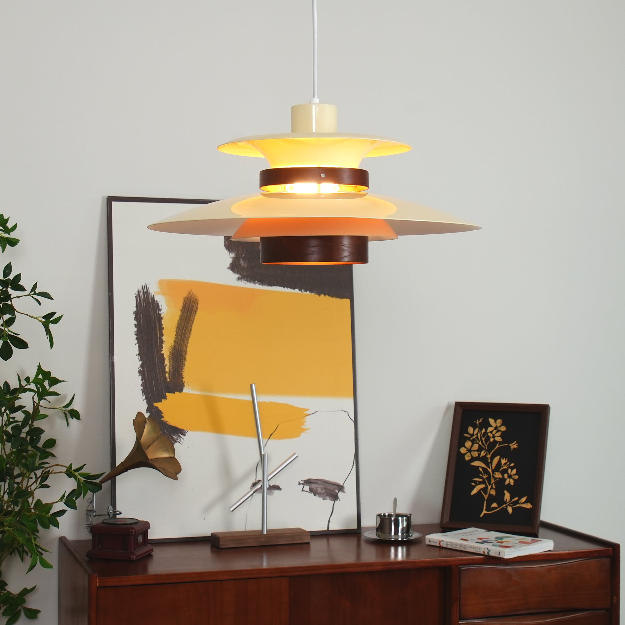 Nymera Pendelleuchte Holz Stahl-Letslighting