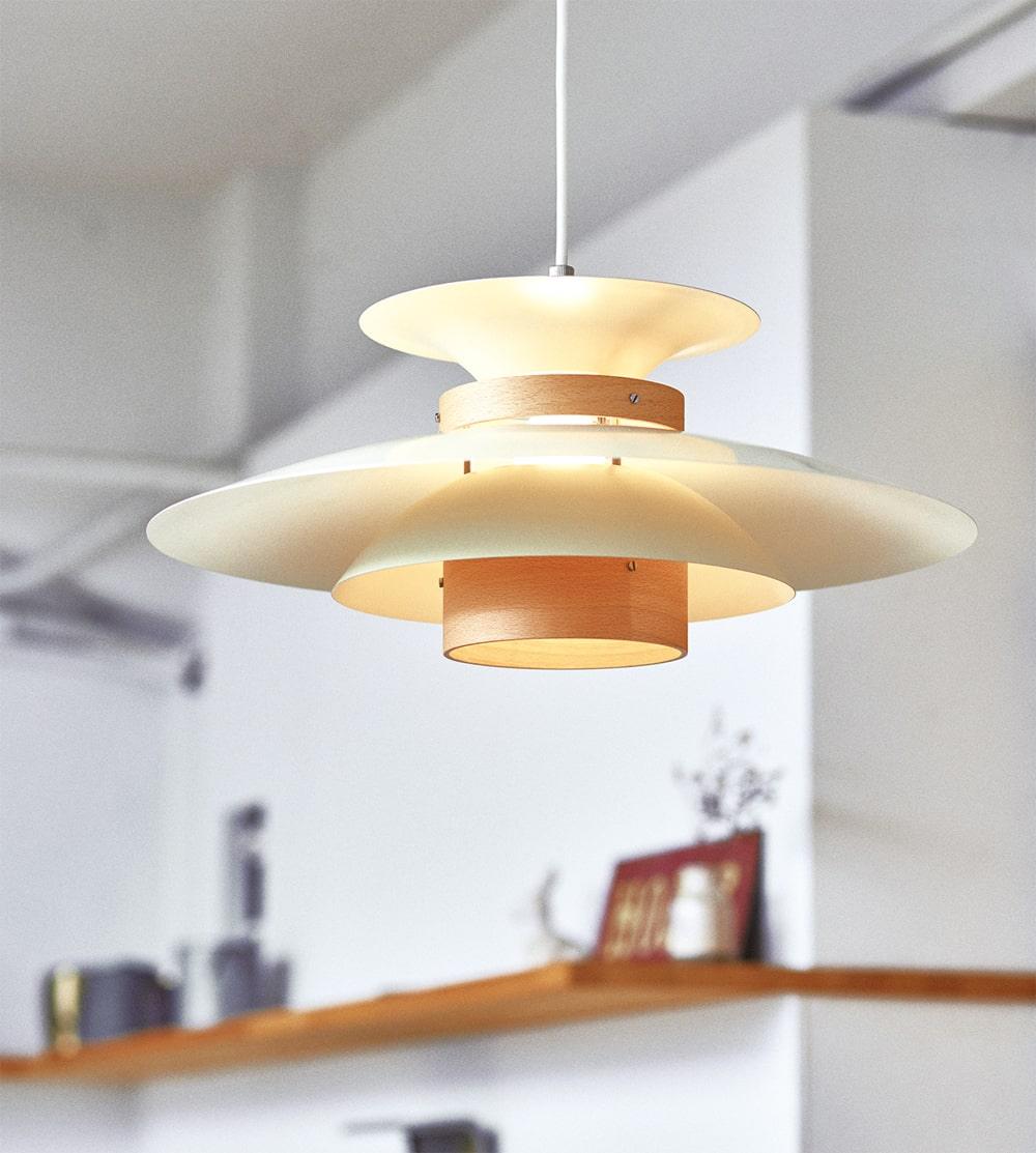 Nymera Pendelleuchte Holz Stahl-Letslighting