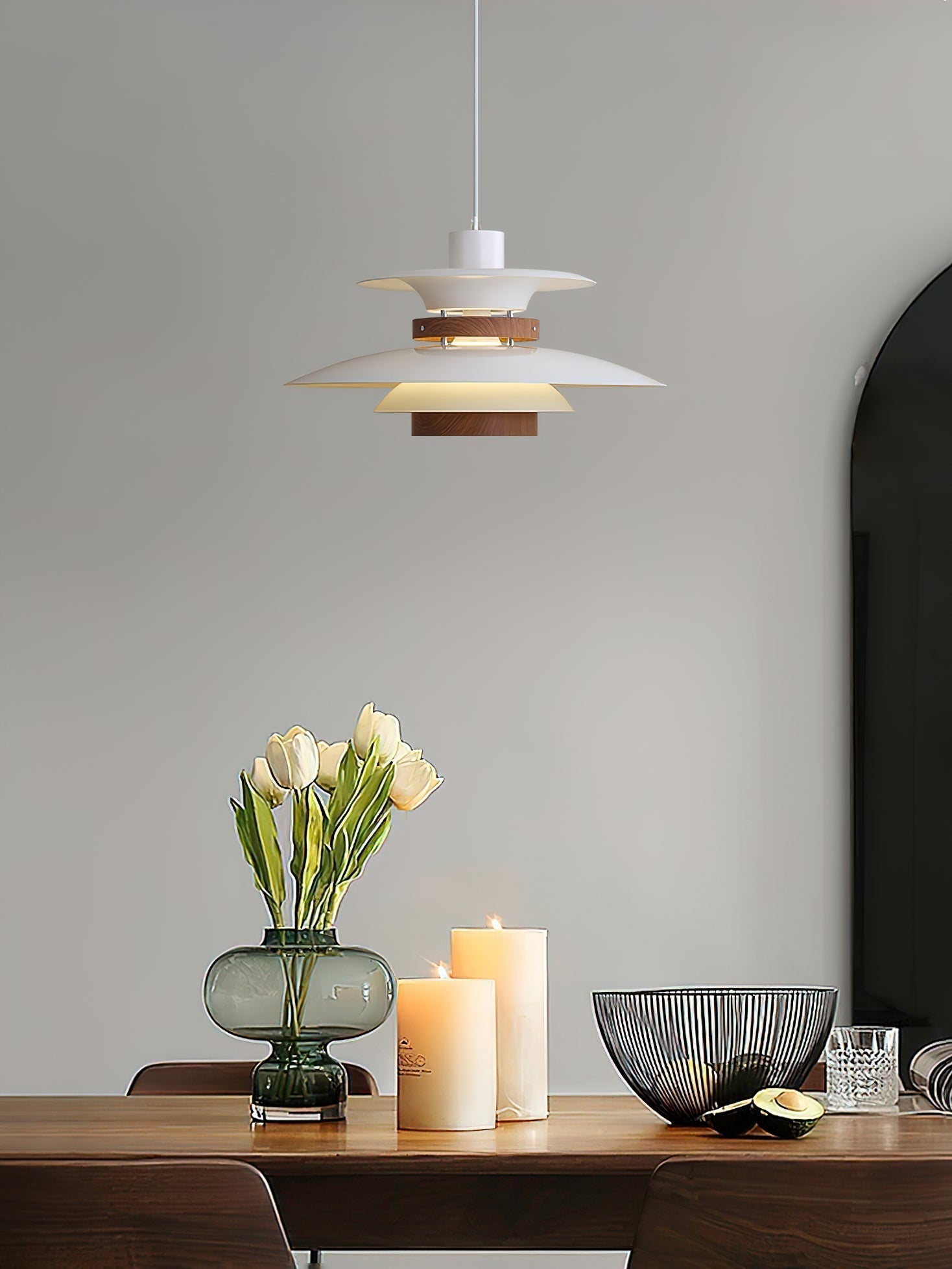 Nymera Pendelleuchte Holz Stahl-Letslighting