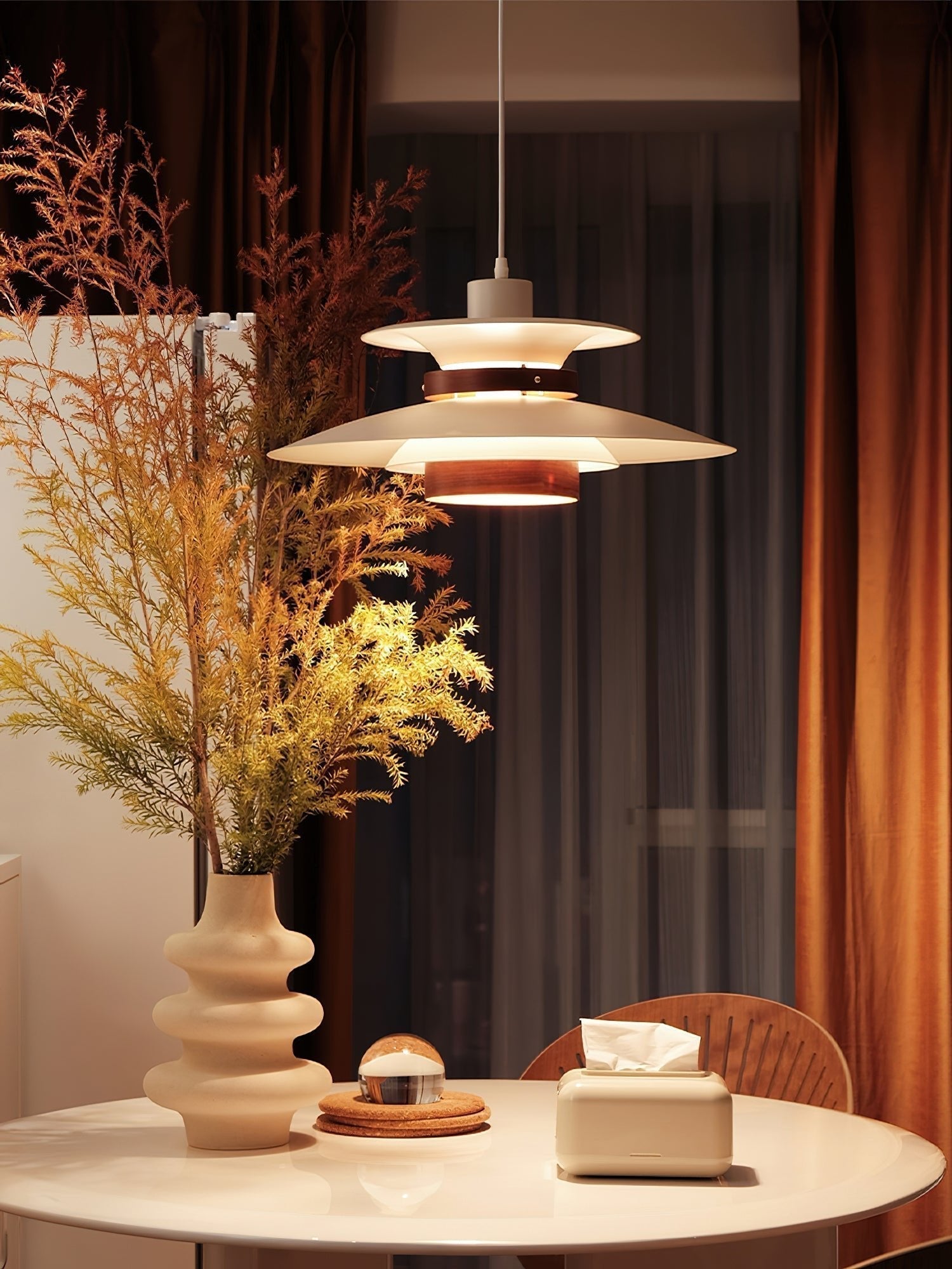 Nymera Pendelleuchte Holz Stahl-Letslighting