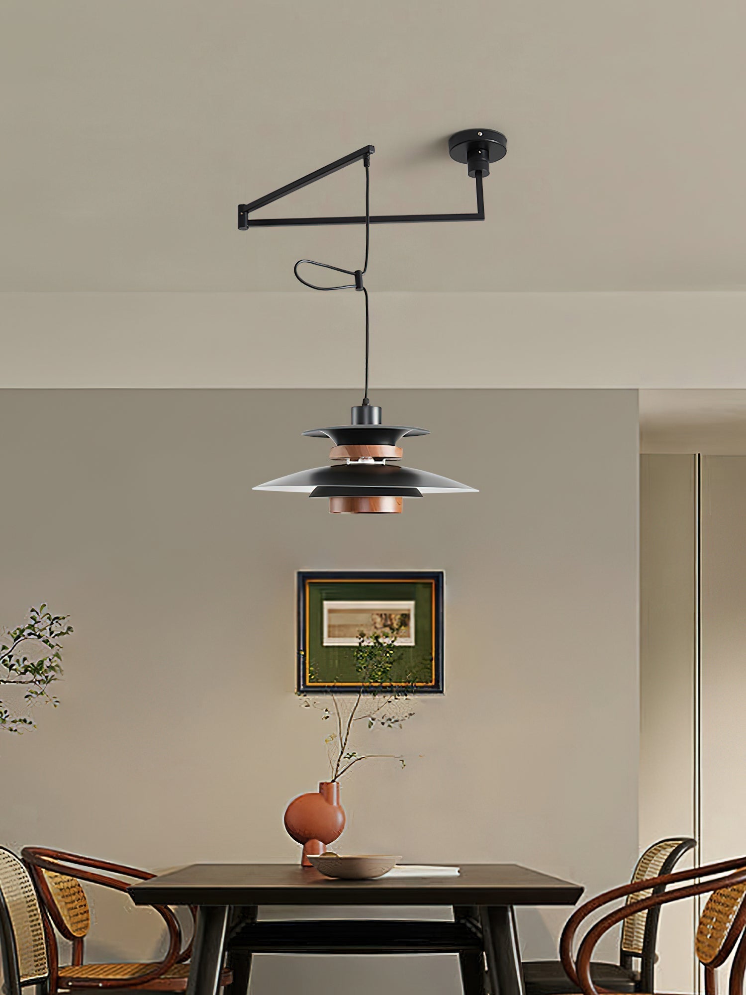 Virelith Pendelleuchte aus Stahl und Holz-Letslighting