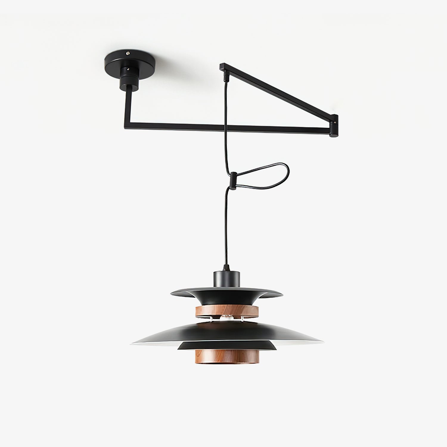 Virelith Pendelleuchte aus Stahl und Holz-Letslighting