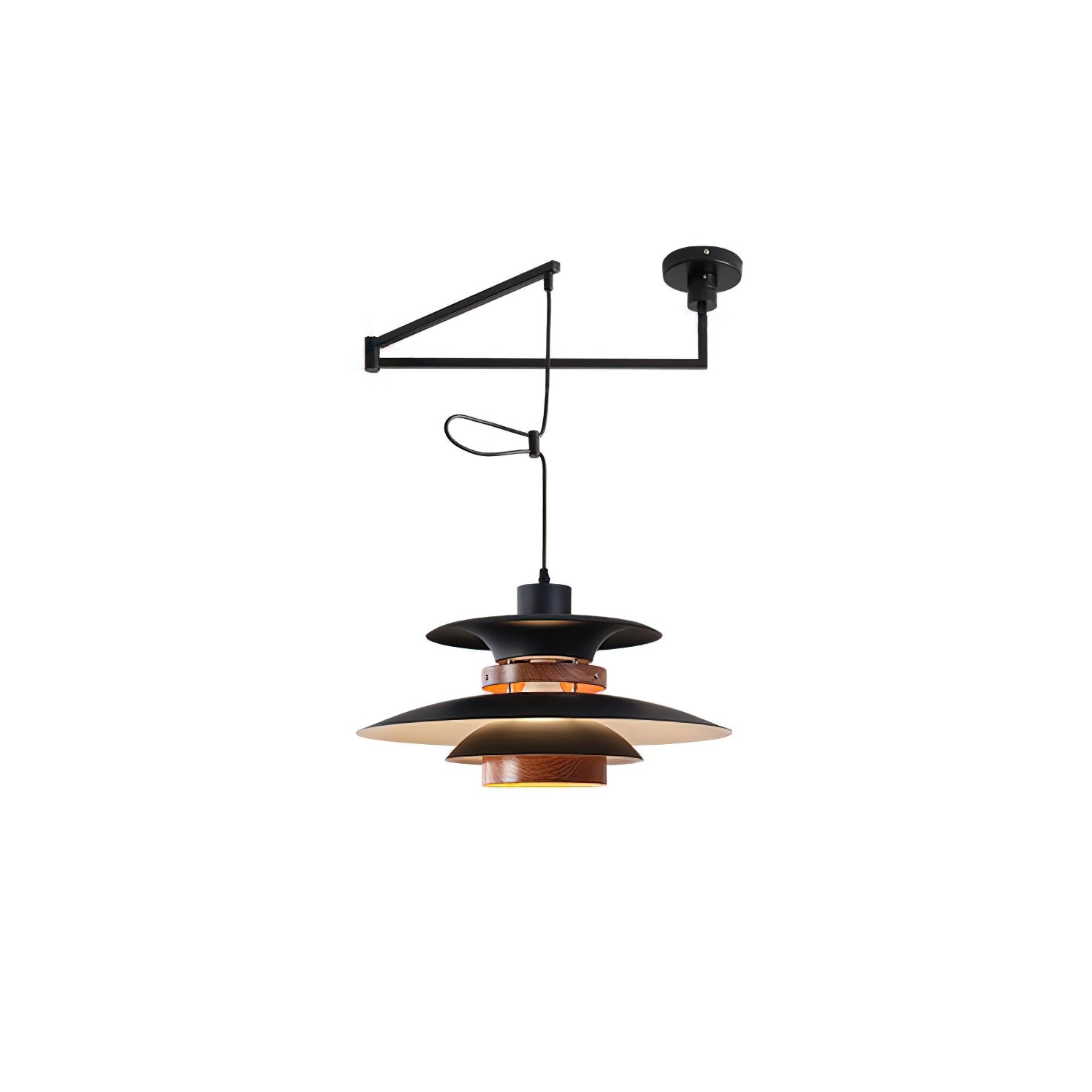 Virelith Pendelleuchte aus Stahl und Holz-Letslighting