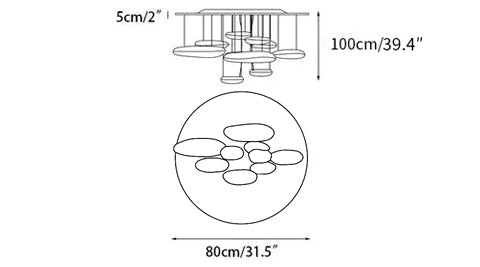 Lustra Deckenleuchte Aluminium Pebble-Letslighting