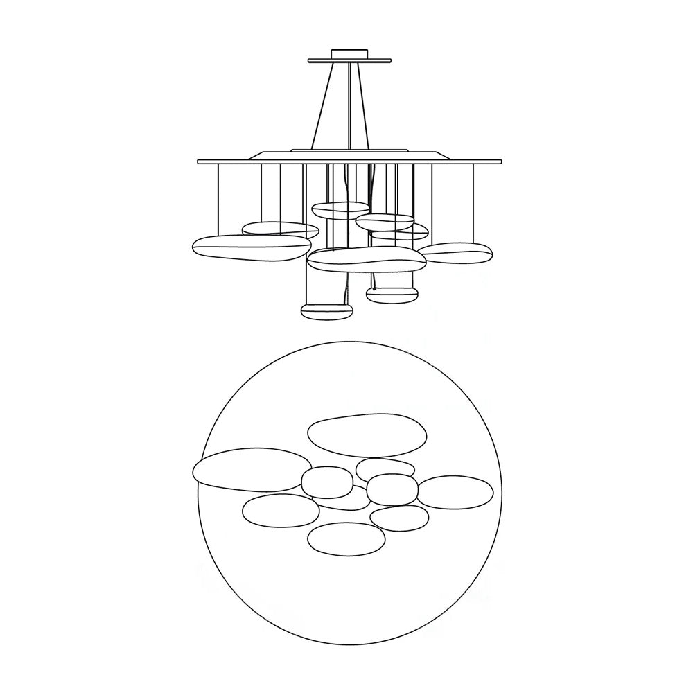 Lustra Kronleuchter Aluminium Skulptur-Letslighting