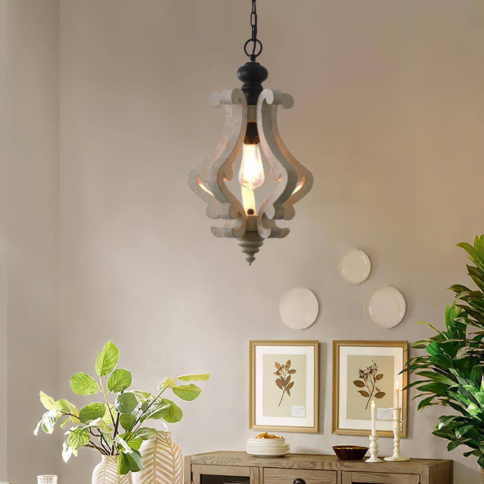 Omar Vintage Holz Pendelleuchte-Letslighting