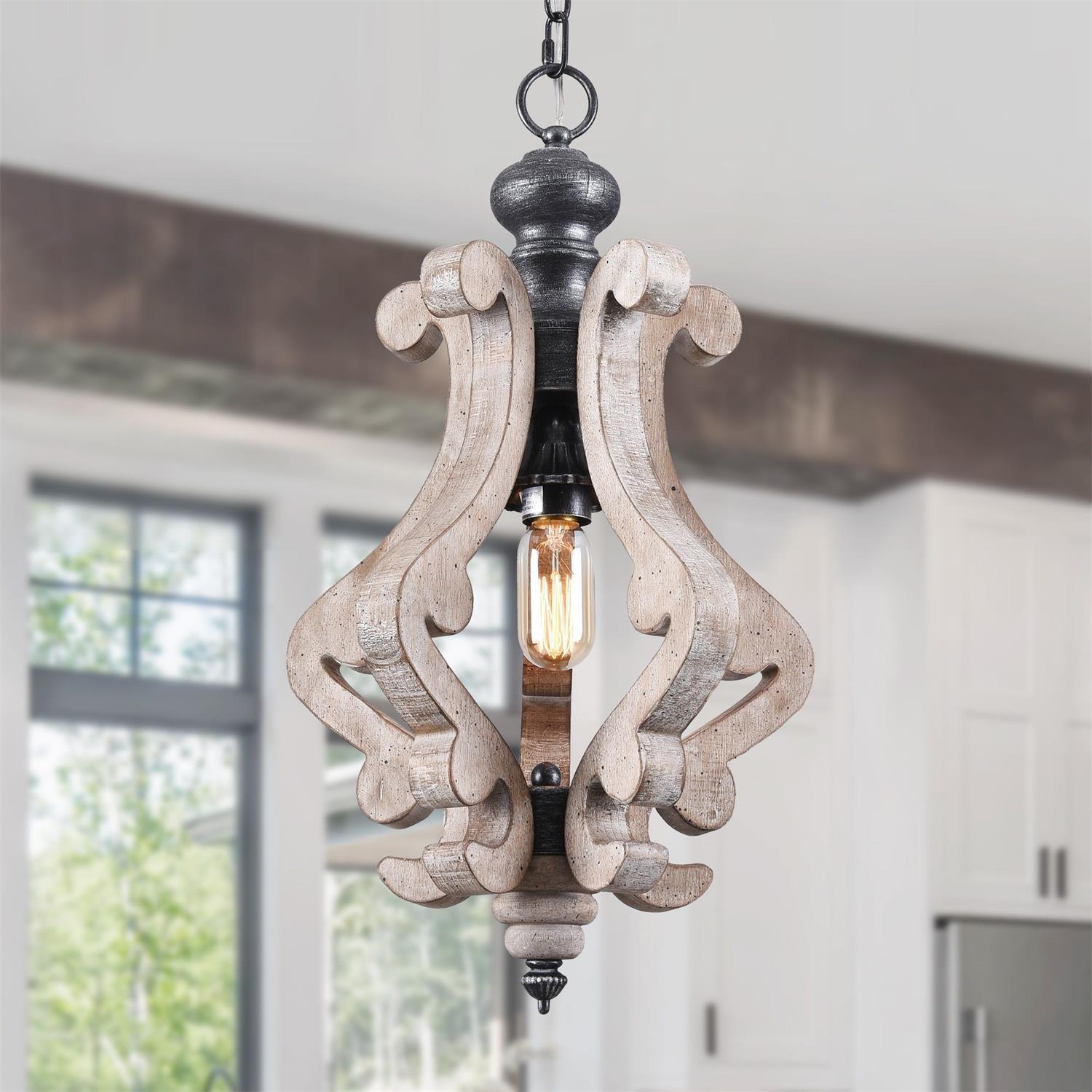 Omar Vintage Holz Pendelleuchte-Letslighting