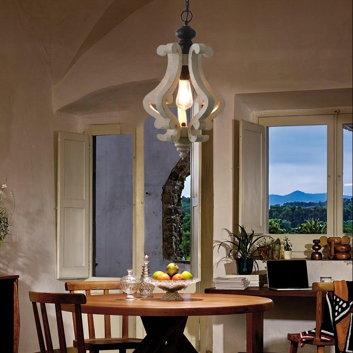 Omar Vintage Holz Pendelleuchte-Letslighting