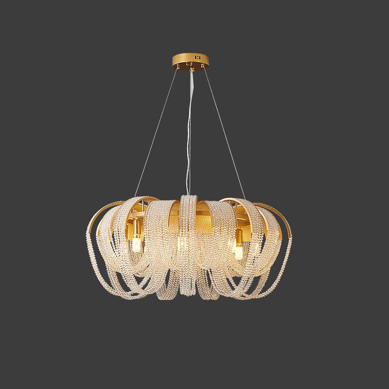 Lustra Kronleuchter Mesh Kristall Gold Wasserfunkeln-Letslighting