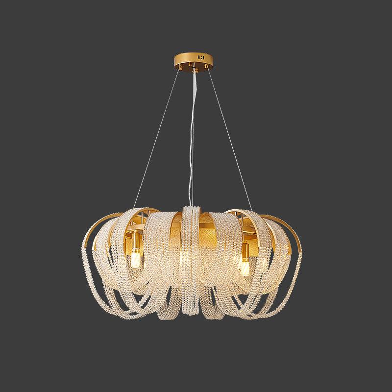 Lustra Kronleuchter Mesh Kristall Gold Wasserfunkeln-Letslighting