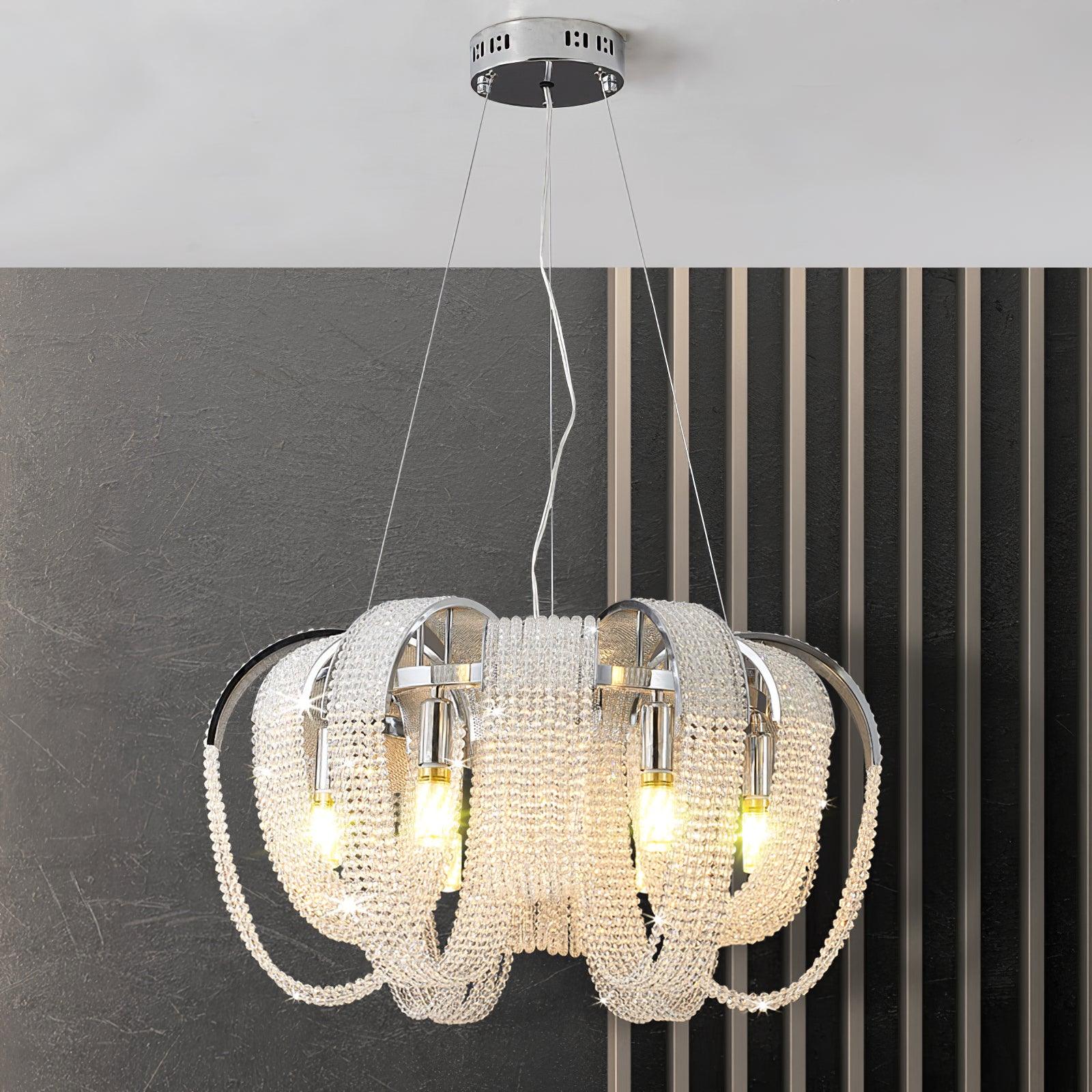 Lustra Kronleuchter Mesh Kristall Gold Wasserfunkeln-Letslighting
