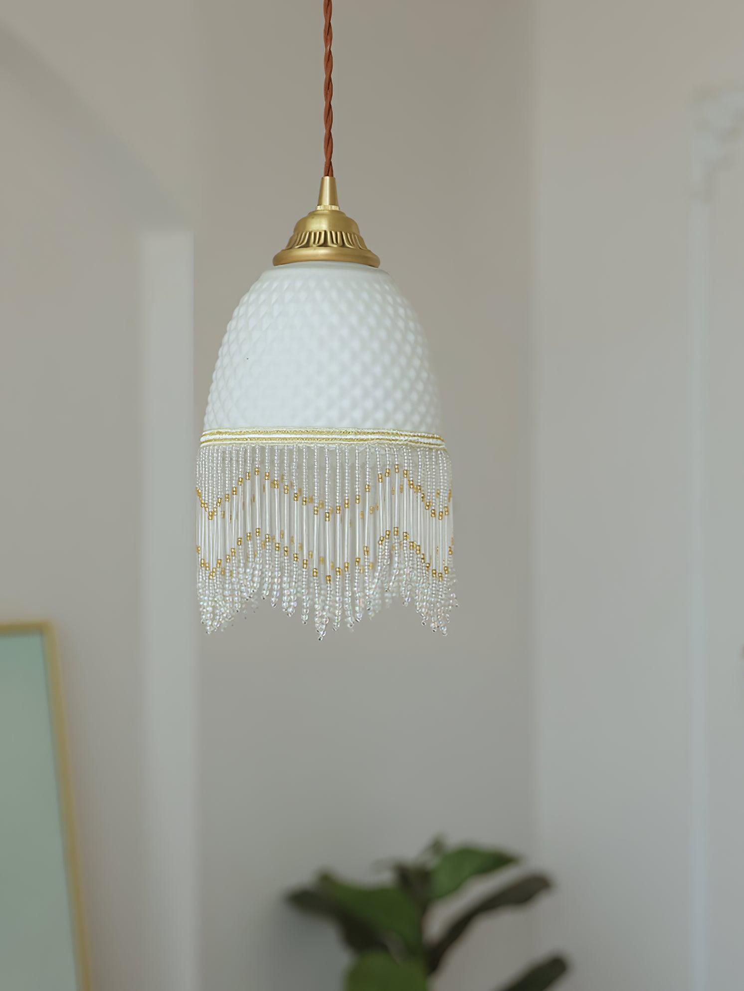 Mesh Quasten-Pendelleuchte aus Glas-Letslighting