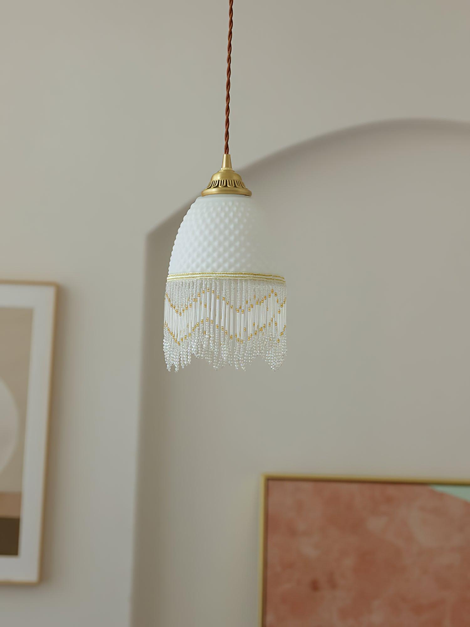 Mesh Quasten-Pendelleuchte aus Glas-Letslighting