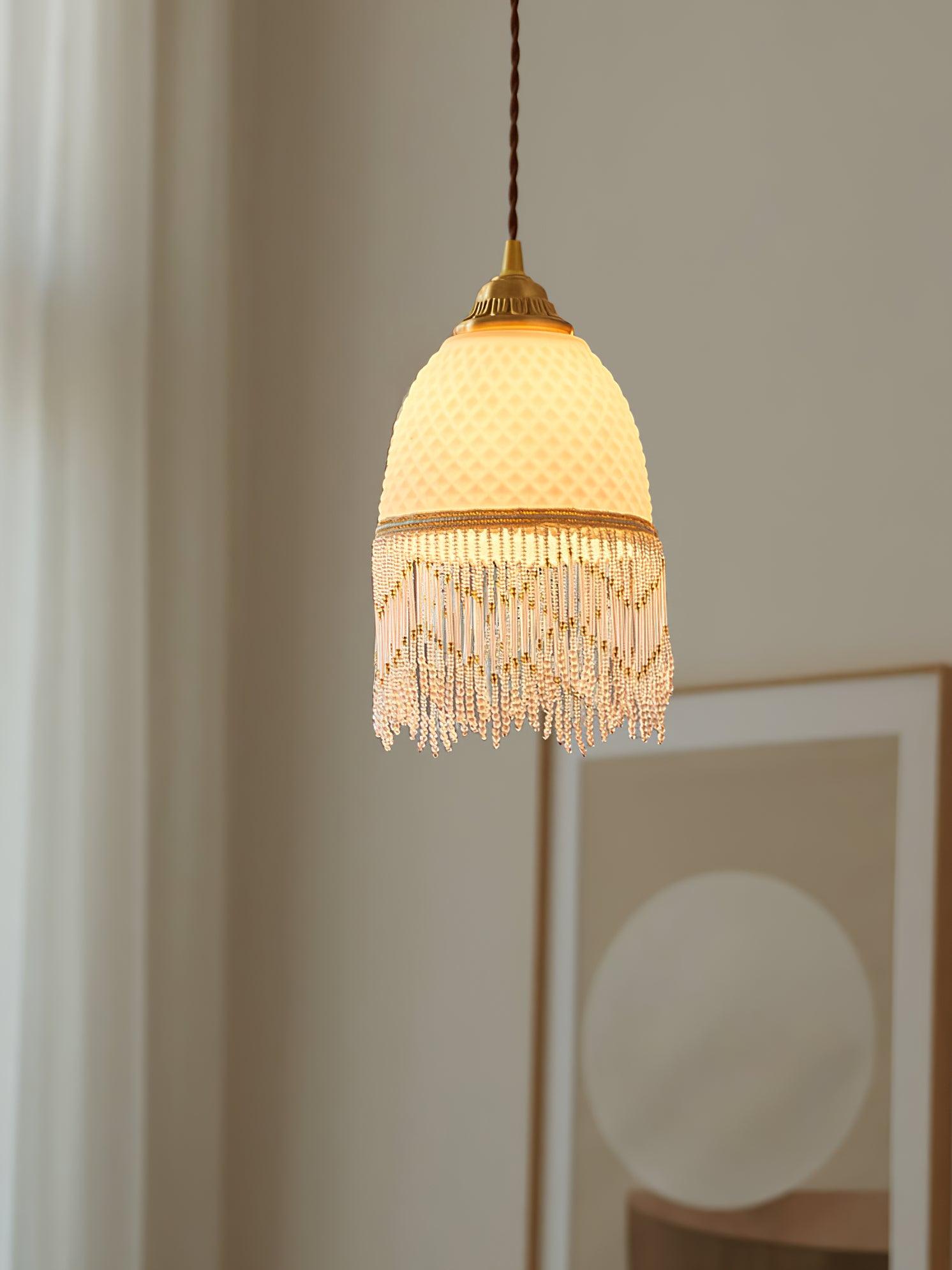 Mesh Quasten-Pendelleuchte aus Glas-Letslighting