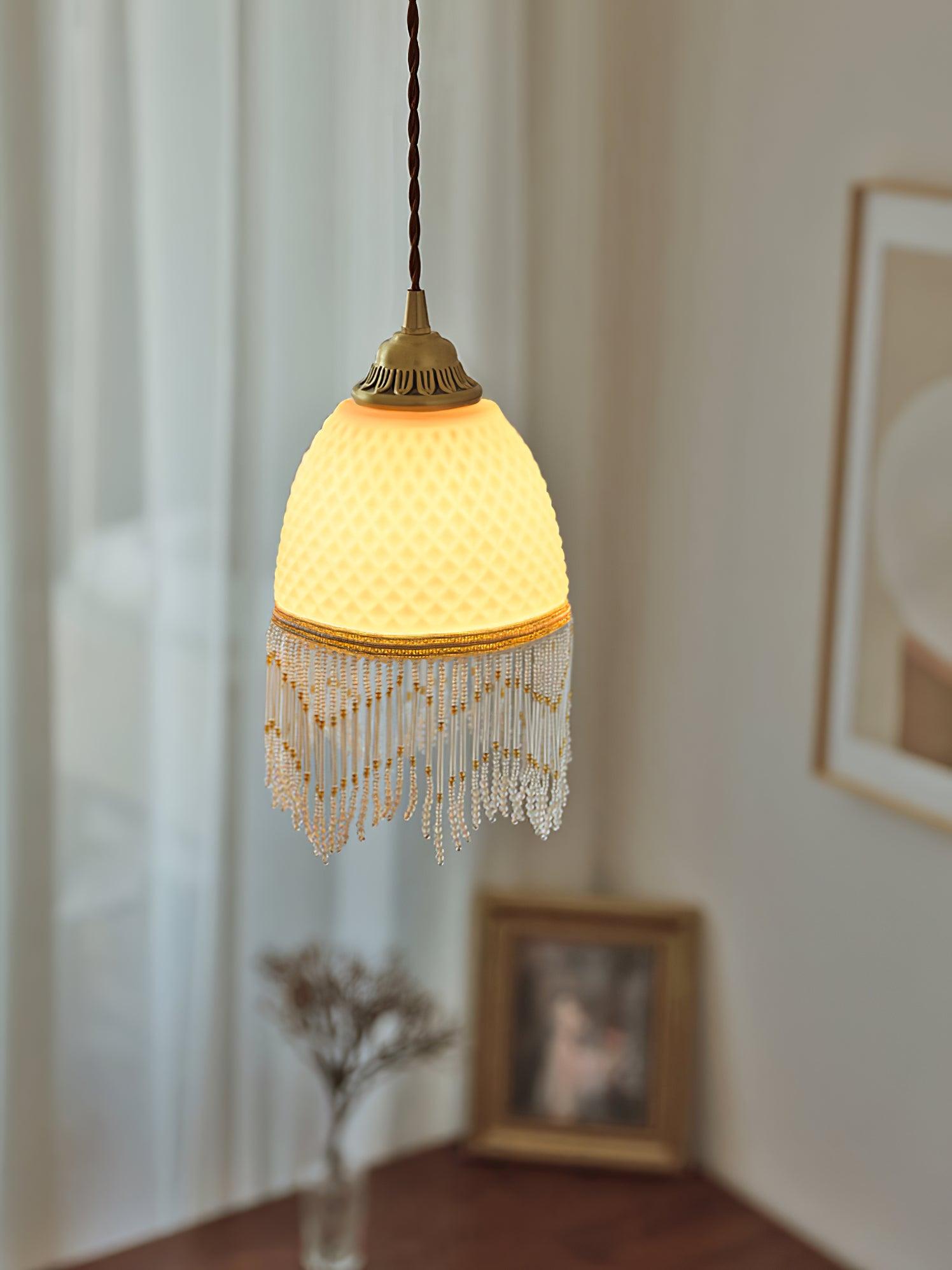 Mesh Quasten-Pendelleuchte aus Glas-Letslighting
