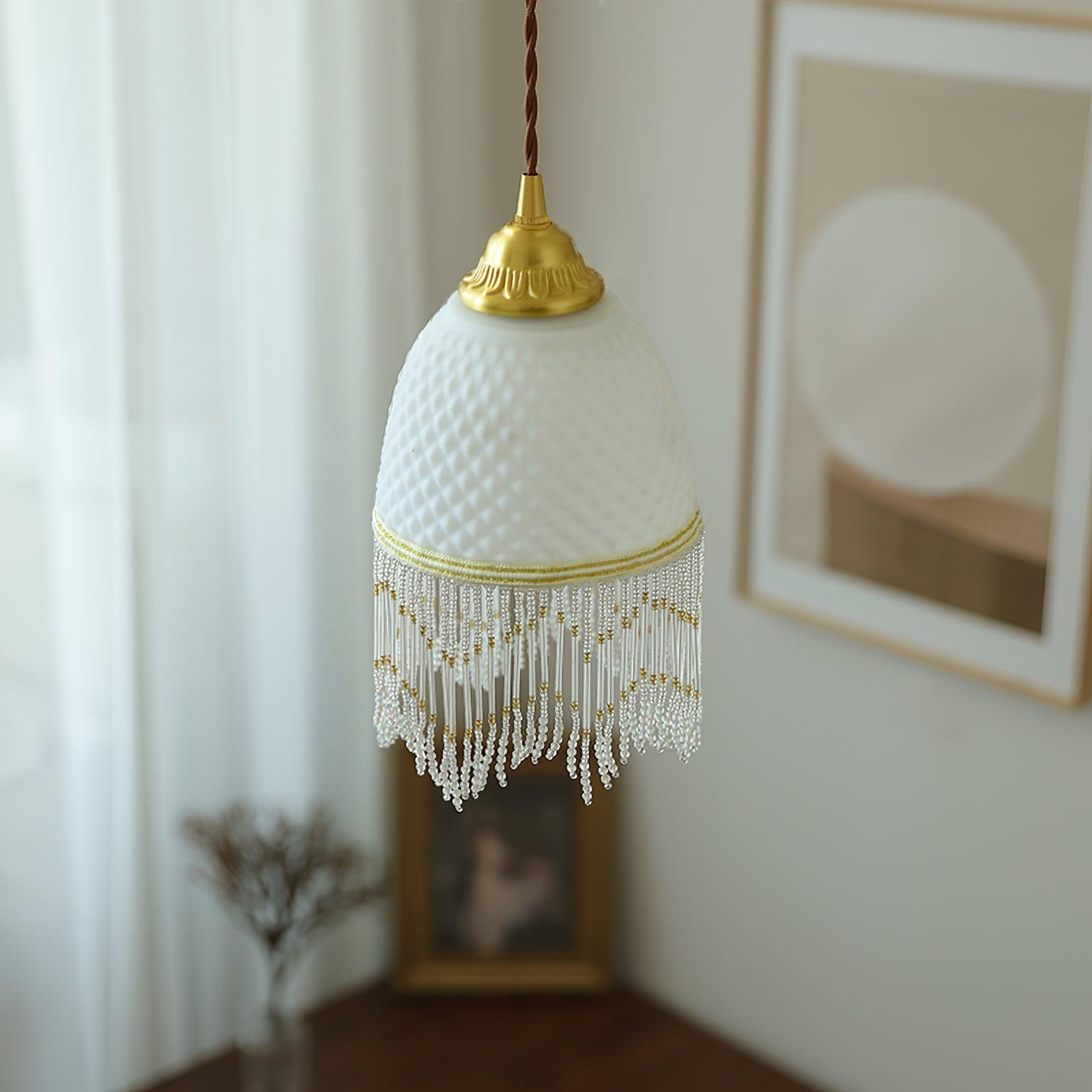 Mesh Quasten-Pendelleuchte aus Glas-Letslighting