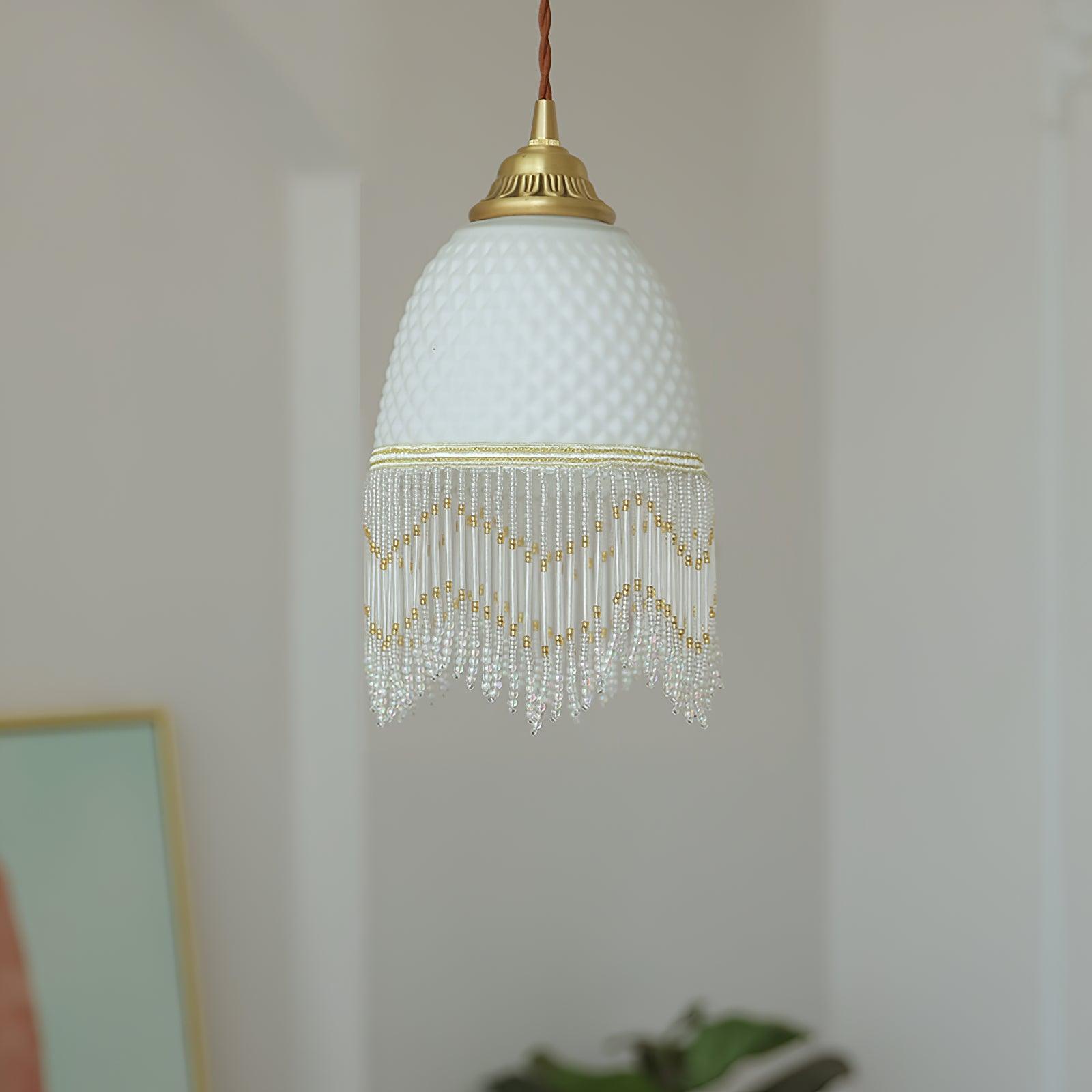 Mesh Quasten-Pendelleuchte aus Glas-Letslighting