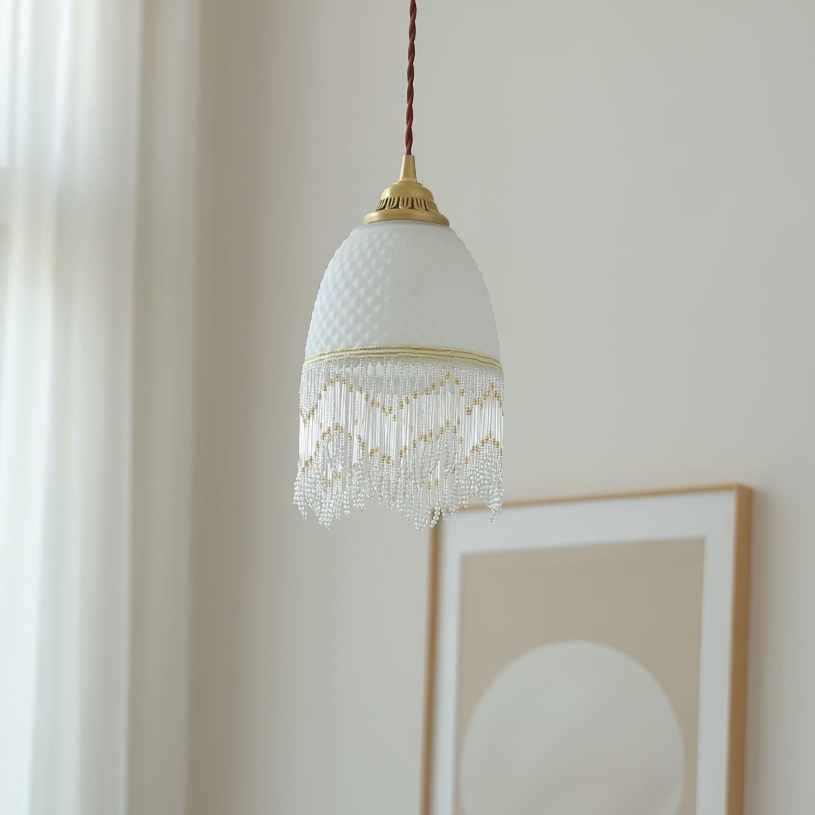 Mesh Quasten-Pendelleuchte aus Glas-Letslighting