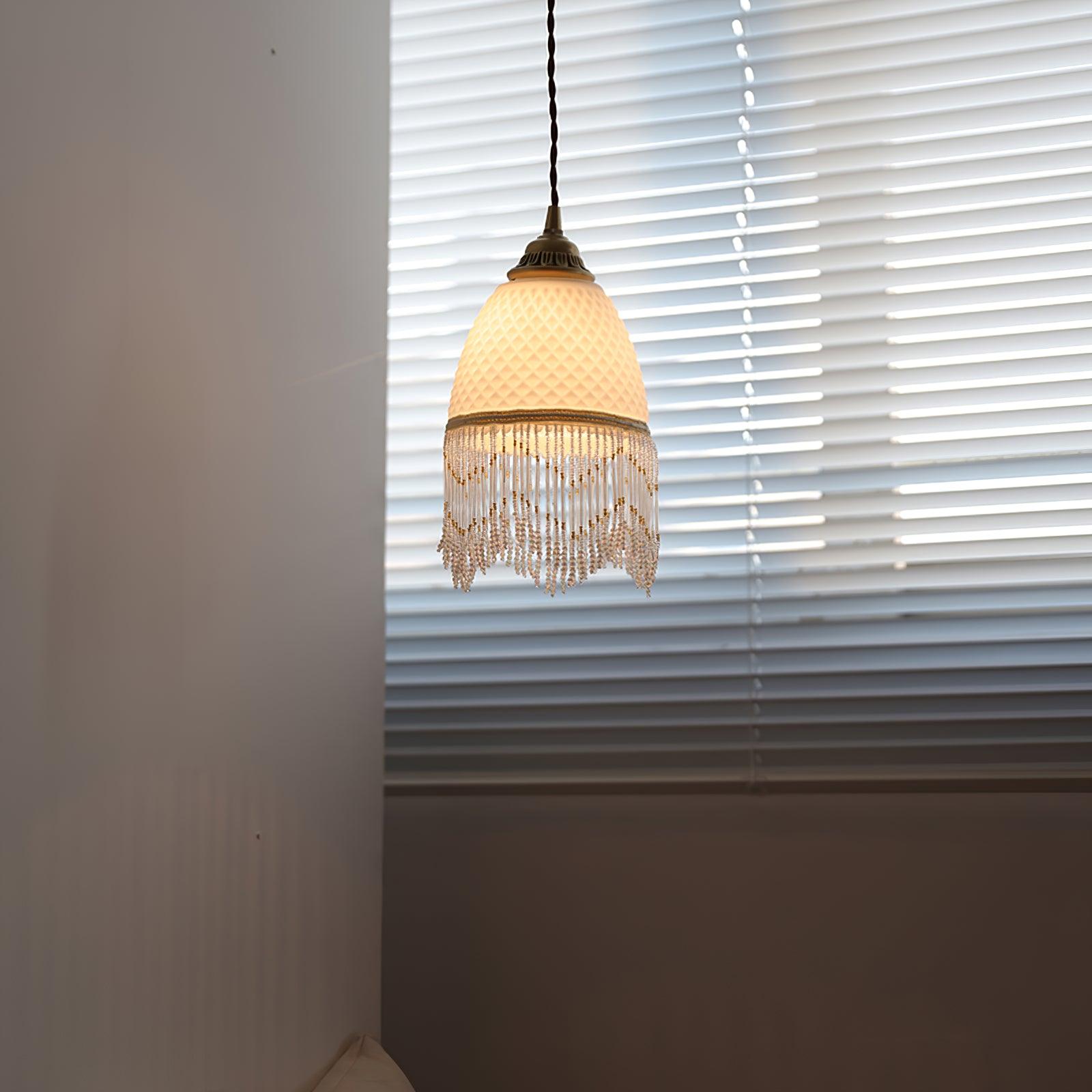 Mesh Quasten-Pendelleuchte aus Glas-Letslighting