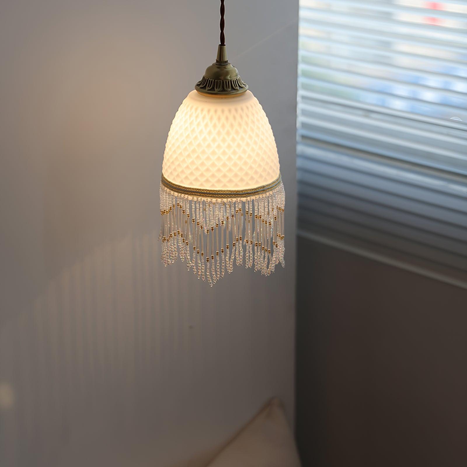 Mesh Quasten-Pendelleuchte aus Glas-Letslighting