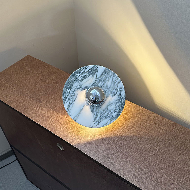 Alba Modern Minimalist Chrome Marble Metal Wall Lamp - Letslighting