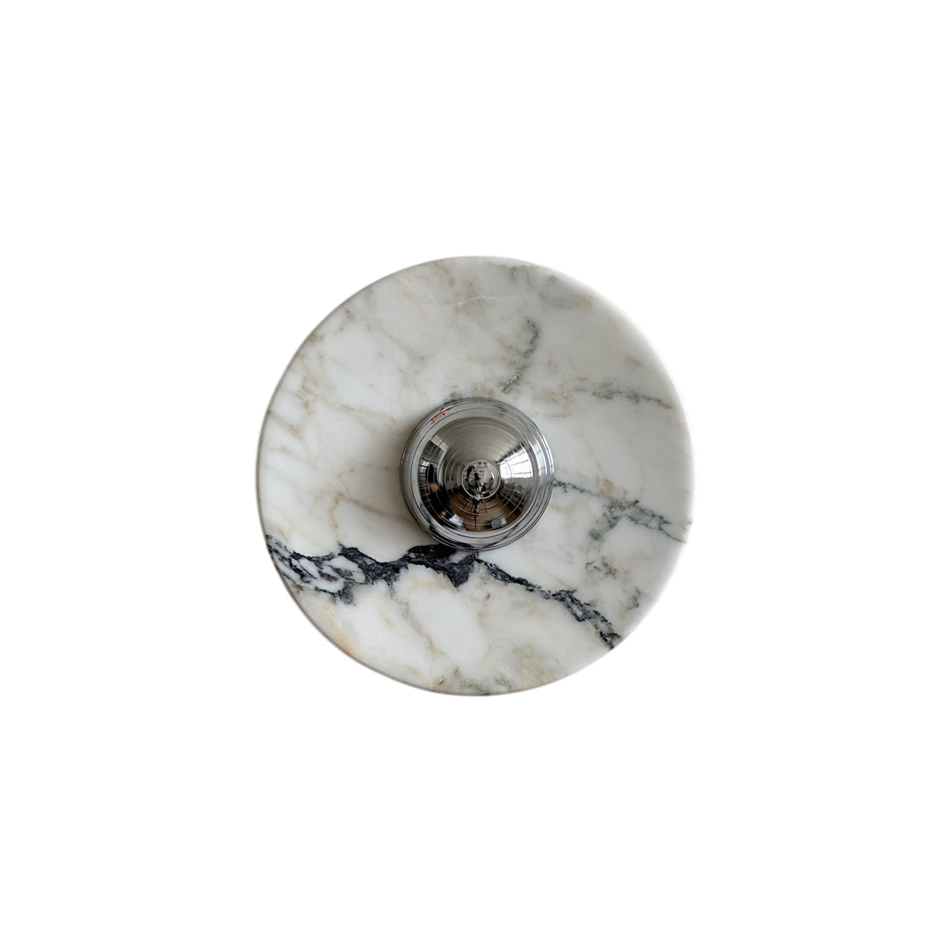 Alba Modern Minimalist Chrome Marble Metal Wall Lamp - Letslighting