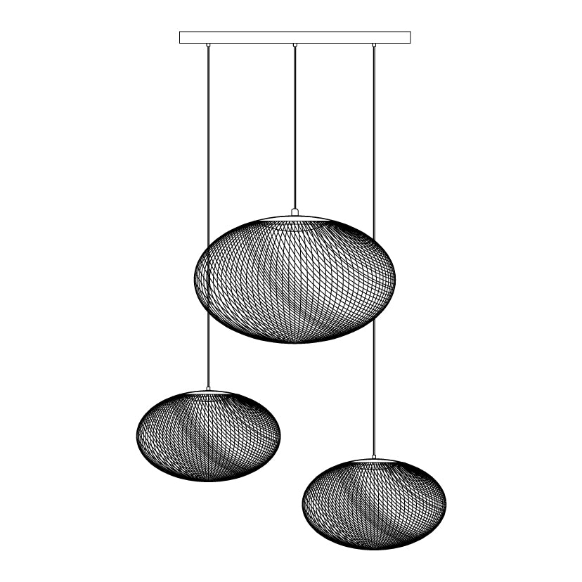 Lustra Pendelleuchte lic Netz Schwarz-Letslighting