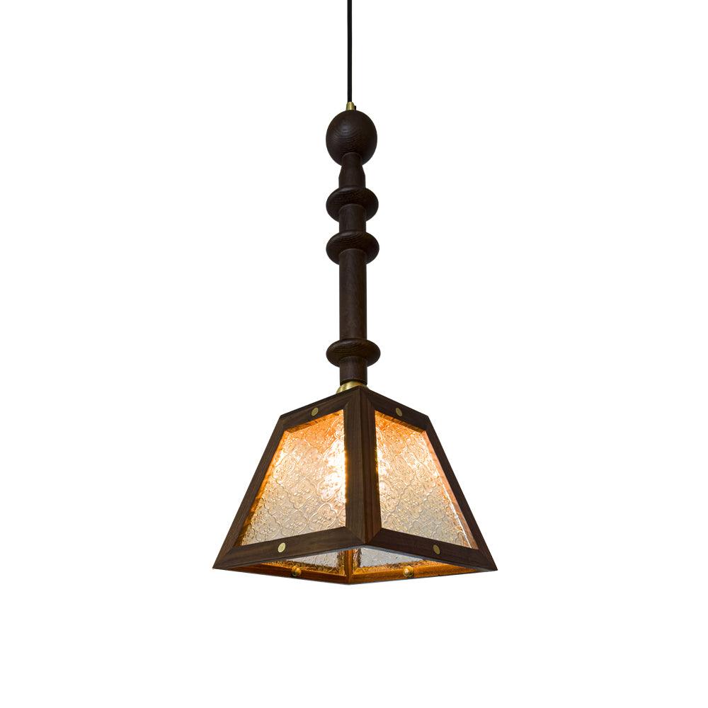 Alsorisra Elegante Vintage-Glas-Holz-Anhängerlampe-Letslighting