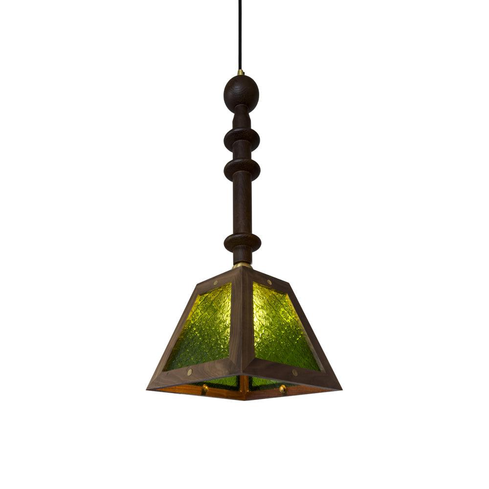 Alsorisra Elegante Vintage-Glas-Holz-Anhängerlampe-Letslighting