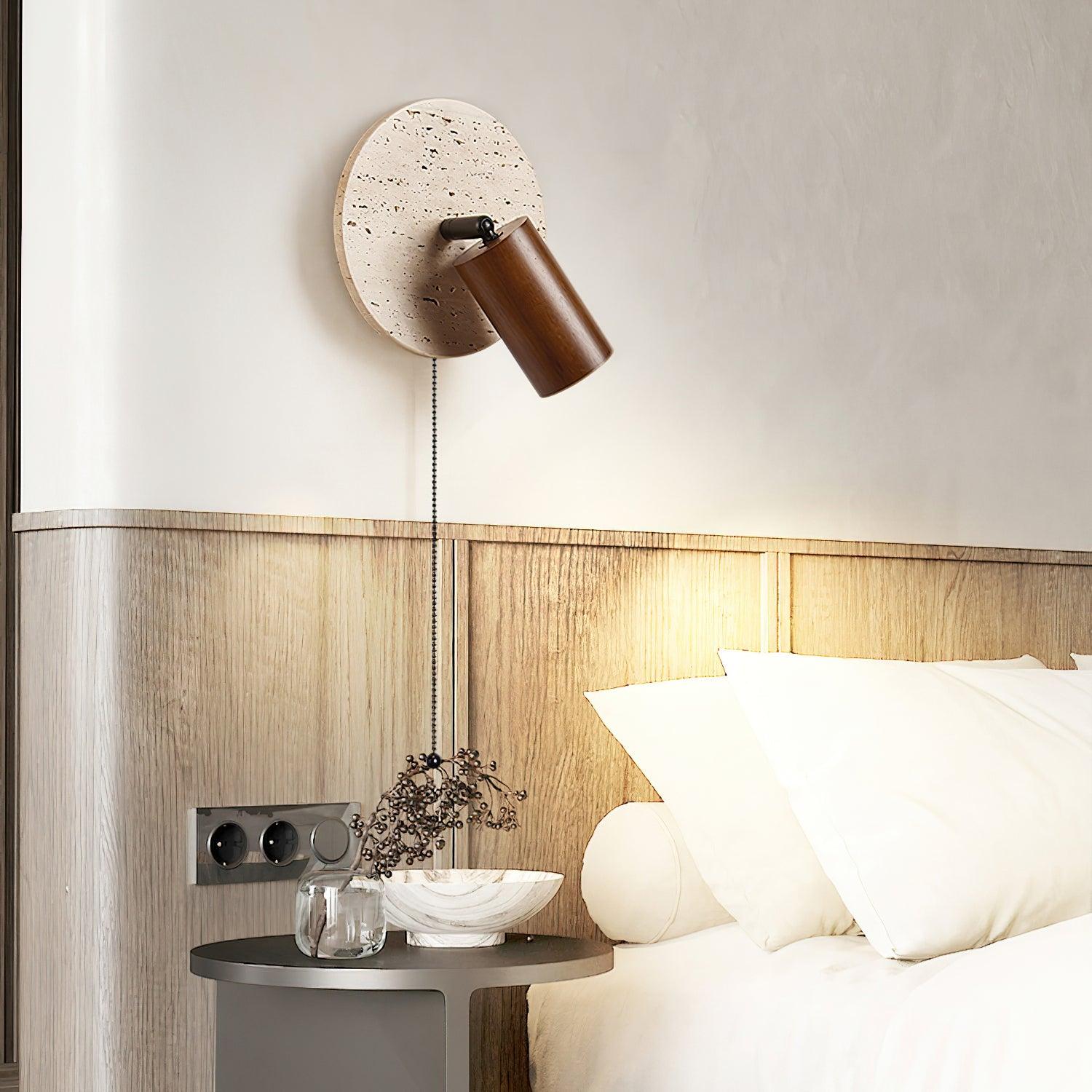 Travertine & Wood Wall Lamp - Letslighting