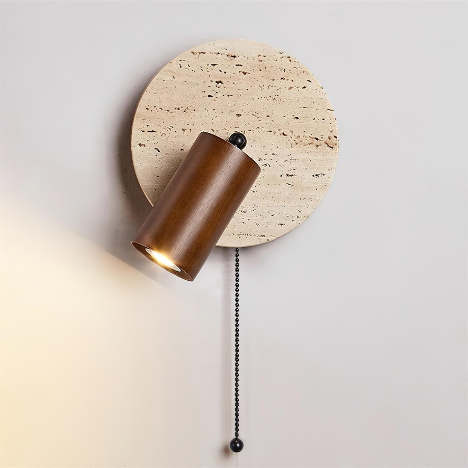 Travertine & Wood Wall Lamp - Letslighting