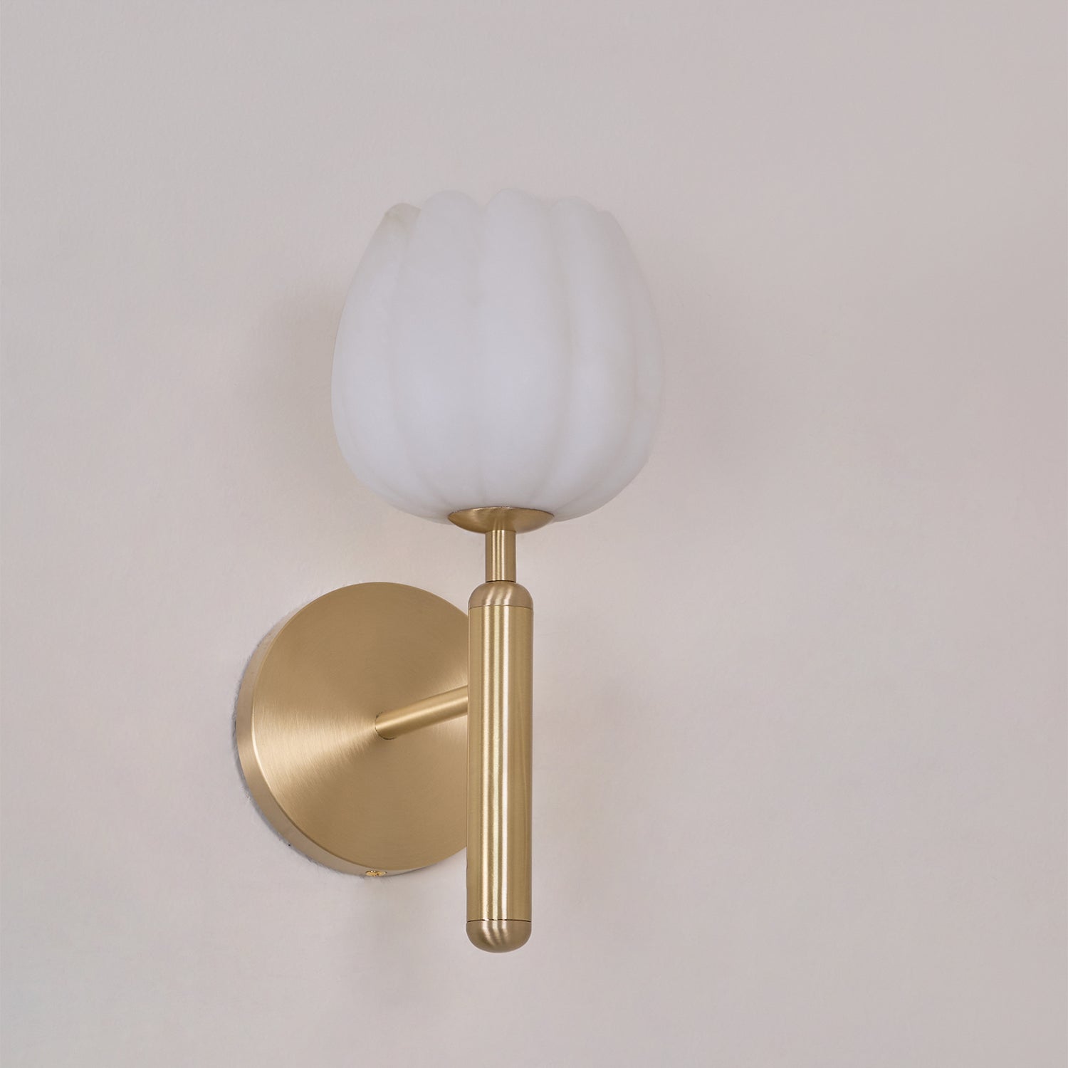 Eurzorion Floral Alabaster Brass Wall Light - Blowlighting