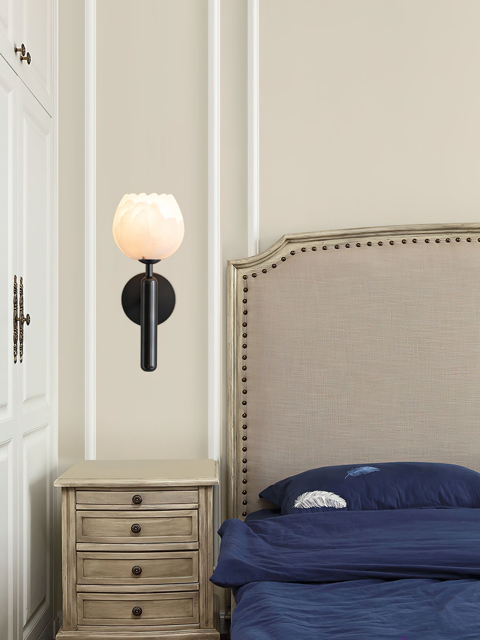 Orlaeila Modern Minimalist Brass Alabaster Wall Lamp - Letslighting