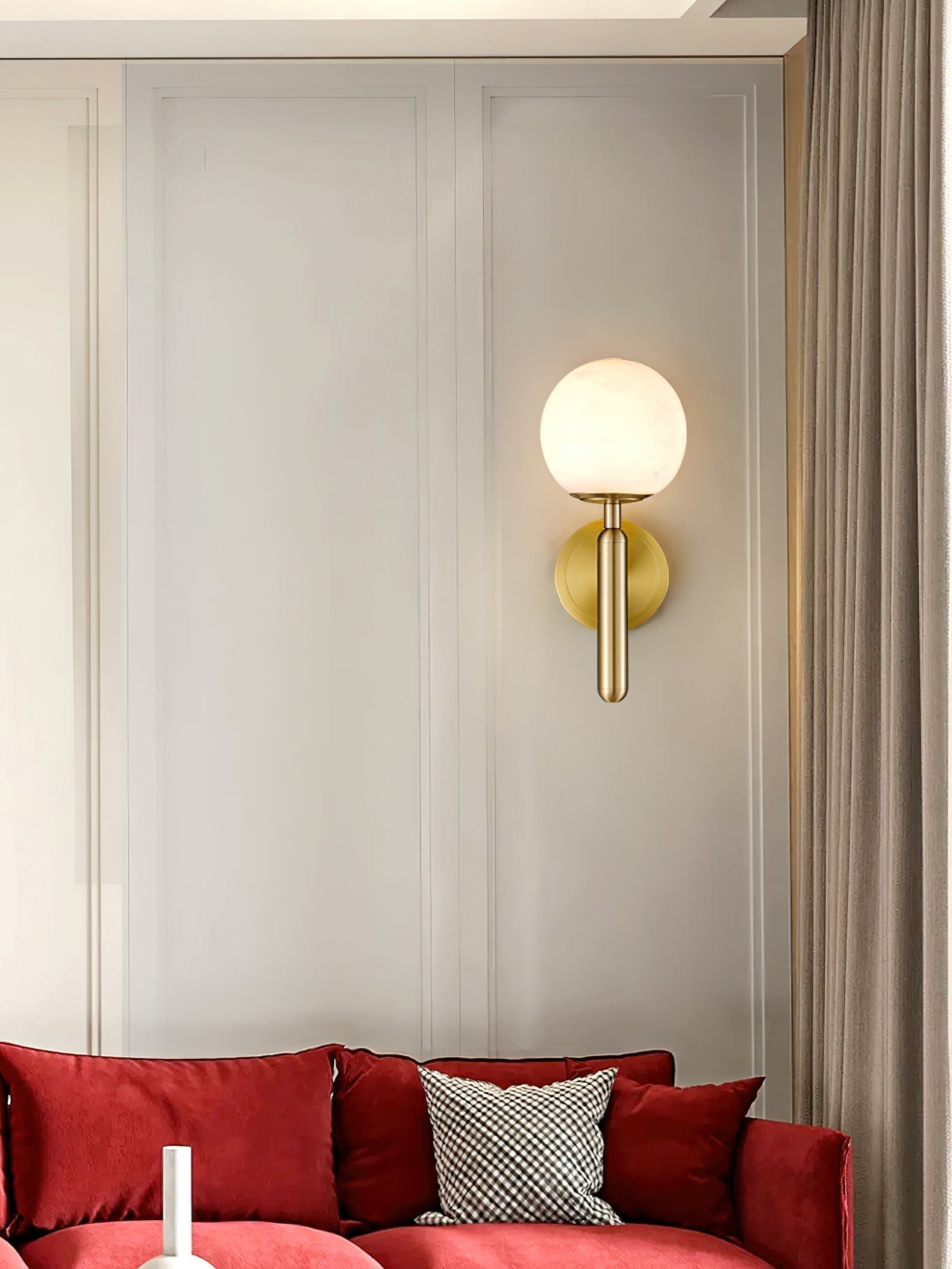 Orlaeila Modern Minimalist Brass Alabaster Wall Lamp - Letslighting