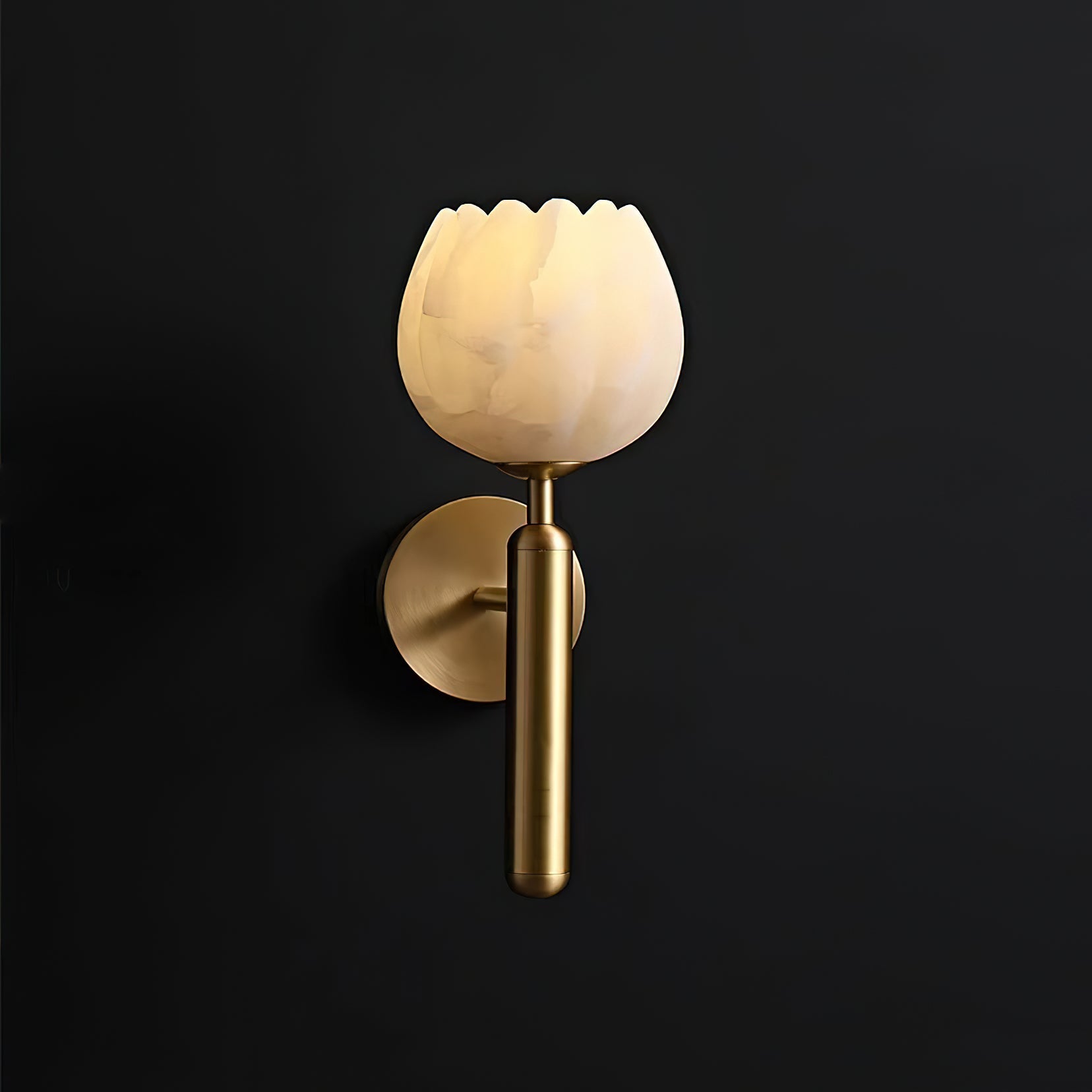 Orlaeila Modern Minimalist Brass Alabaster Wall Lamp - Letslighting
